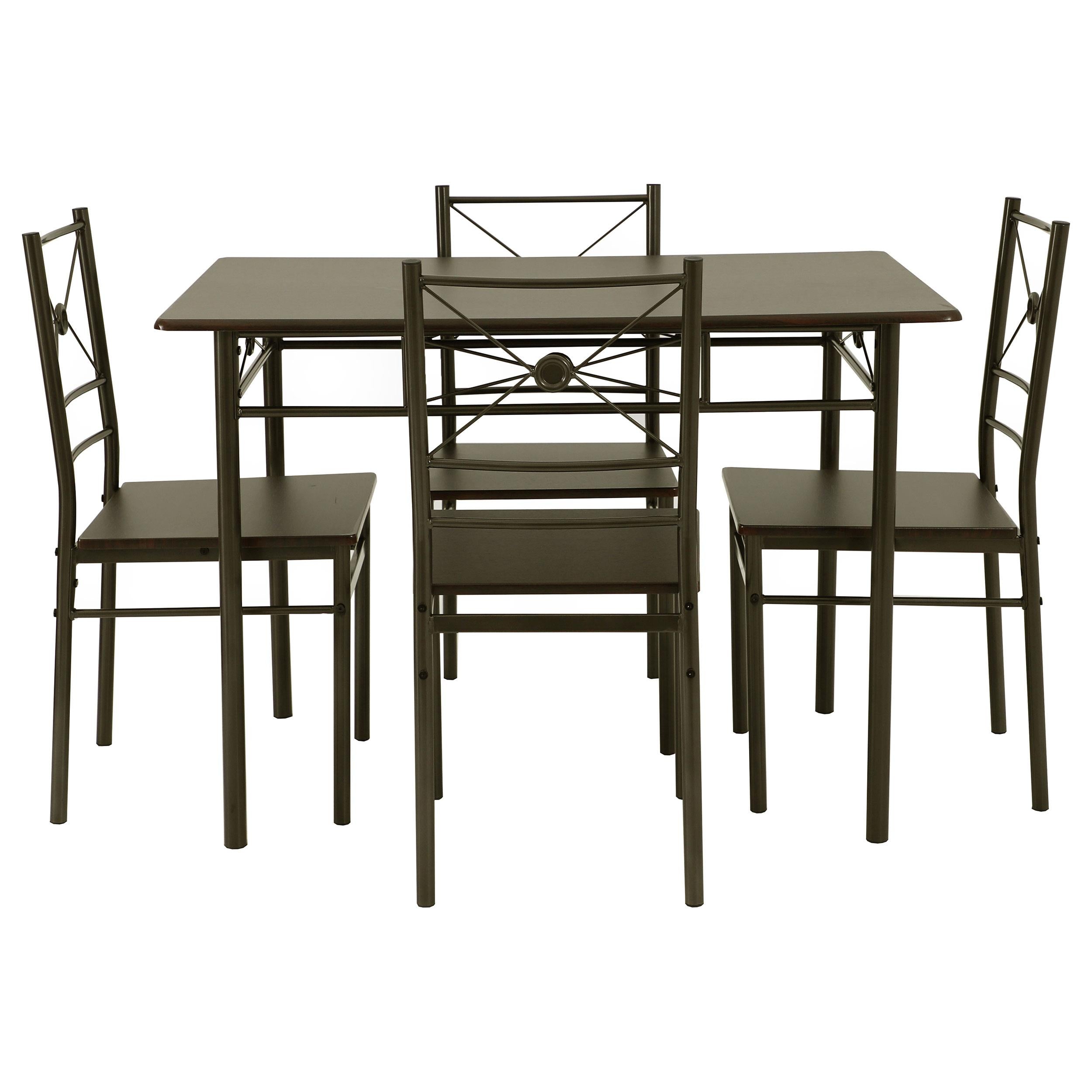 Anna 5-piece Rectangular Dining Set Dark Bronze - Ideal Furniture (Fresno,CA)