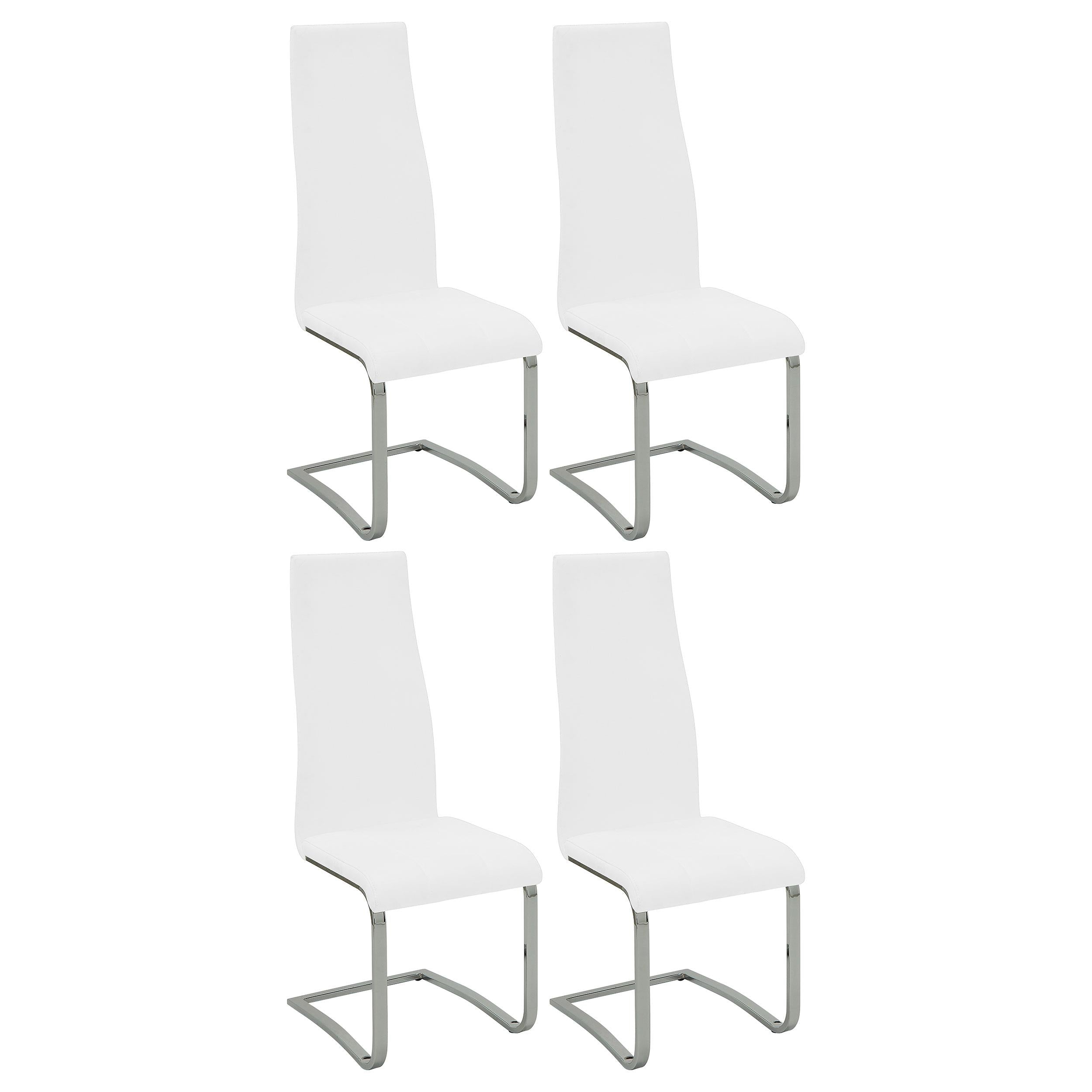 Montclair High Back Dining Chairs Black and Chrome (Set of 4) - Ideal Furniture (Fresno,CA)