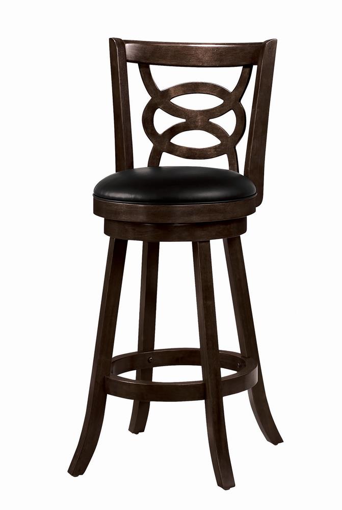 Calecita Swivel Bar Stools with Upholstered Seat Cappuccino (Set of 2) - Ideal Furniture (Fresno,CA)
