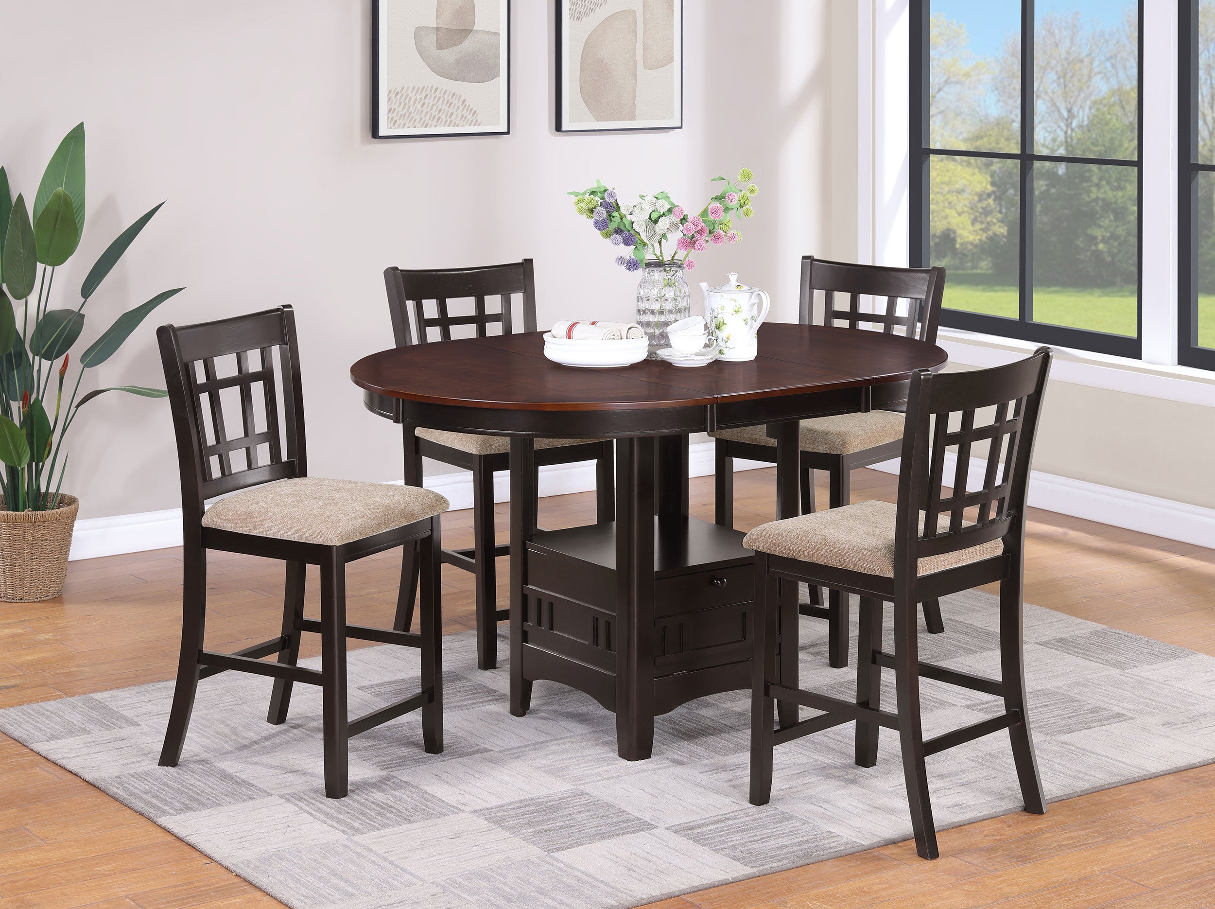 Lavon Counter Height Extension Dining Table - Ideal Furniture (Fresno,CA)