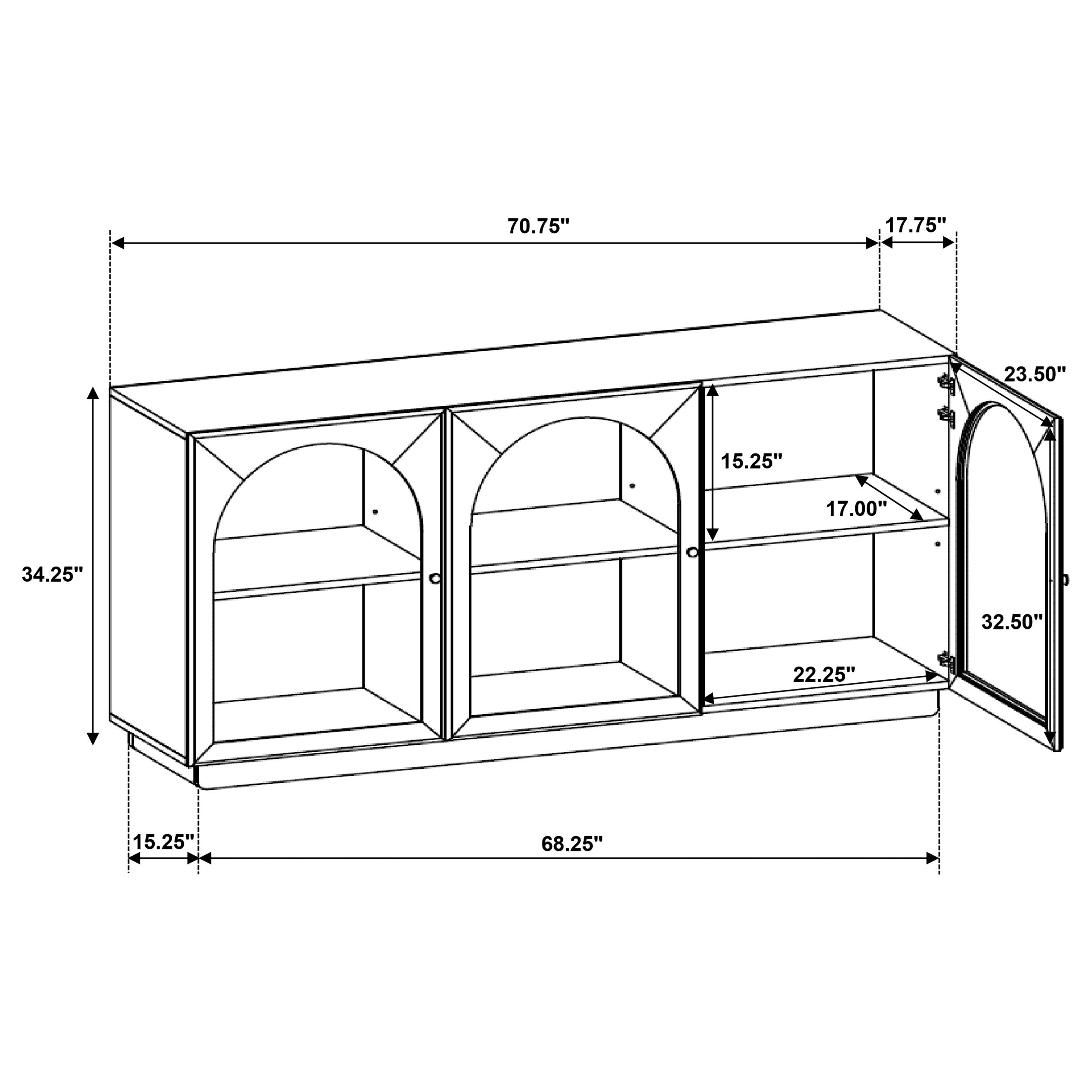 Castlewood Sideboard - Ideal Furniture (Fresno,CA)