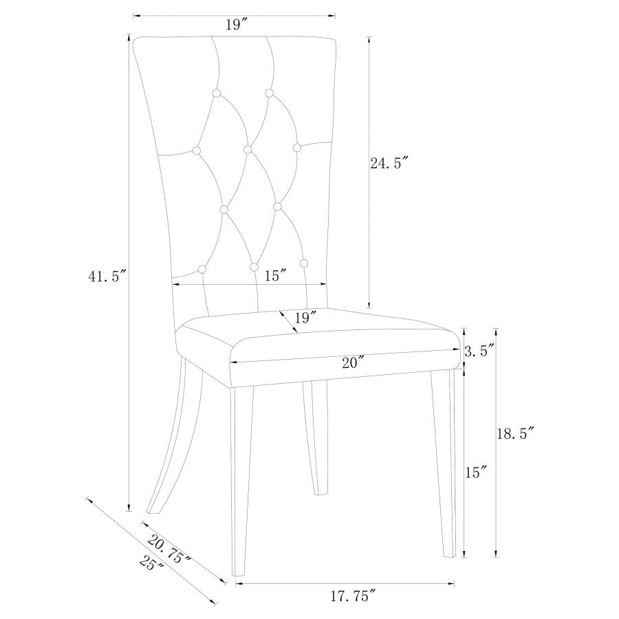Kerwin Tufted Upholstered Side Chair (Set Of 2) - Ideal Furniture (Fresno,CA)