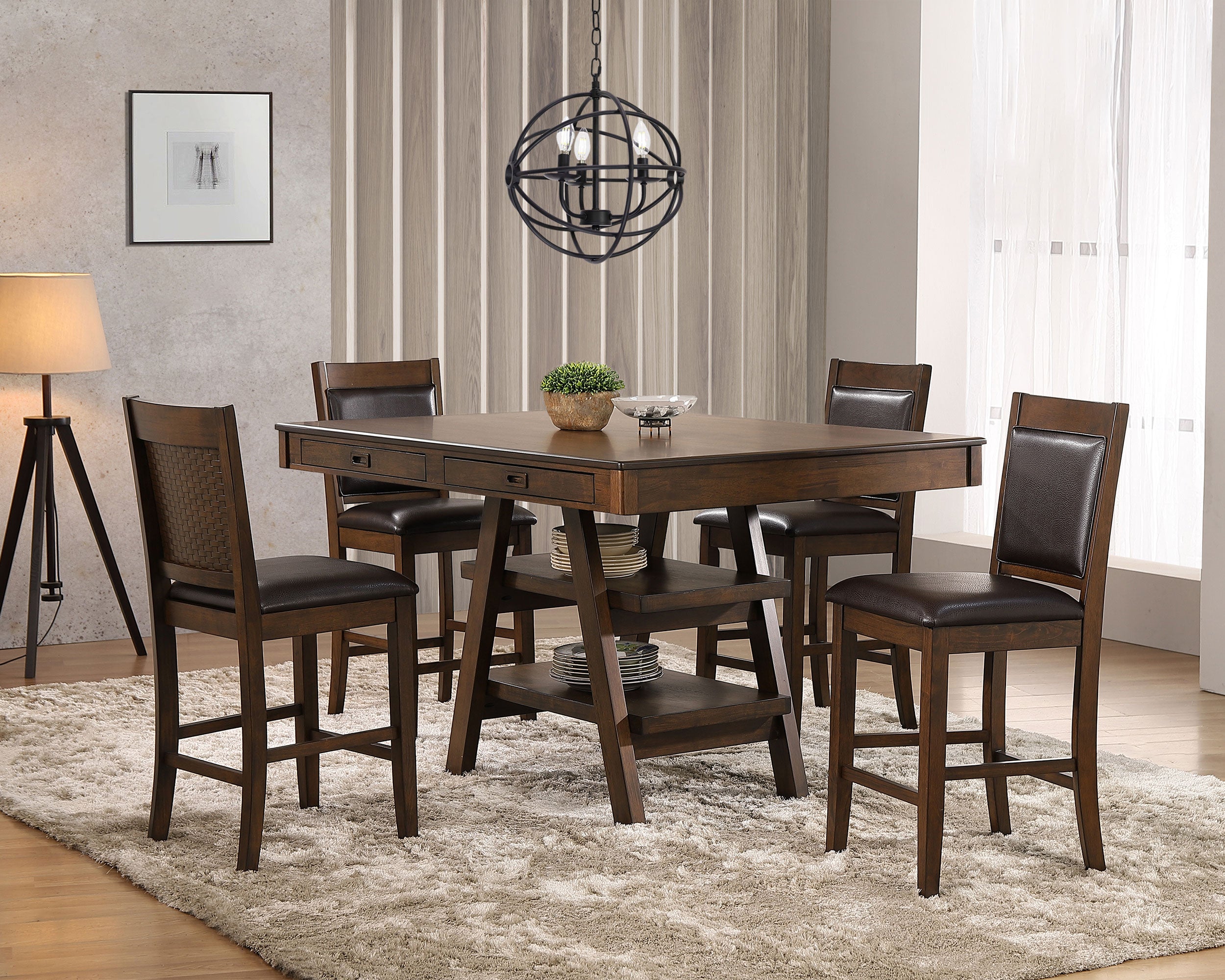 Dewey Counter Height Dining Set - Ideal Furniture (Fresno,CA)