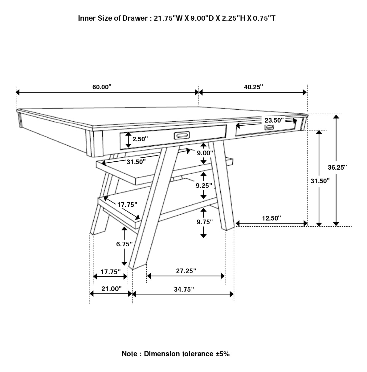 Dewey Counter Height Dining Table - Ideal Furniture (Fresno,CA)