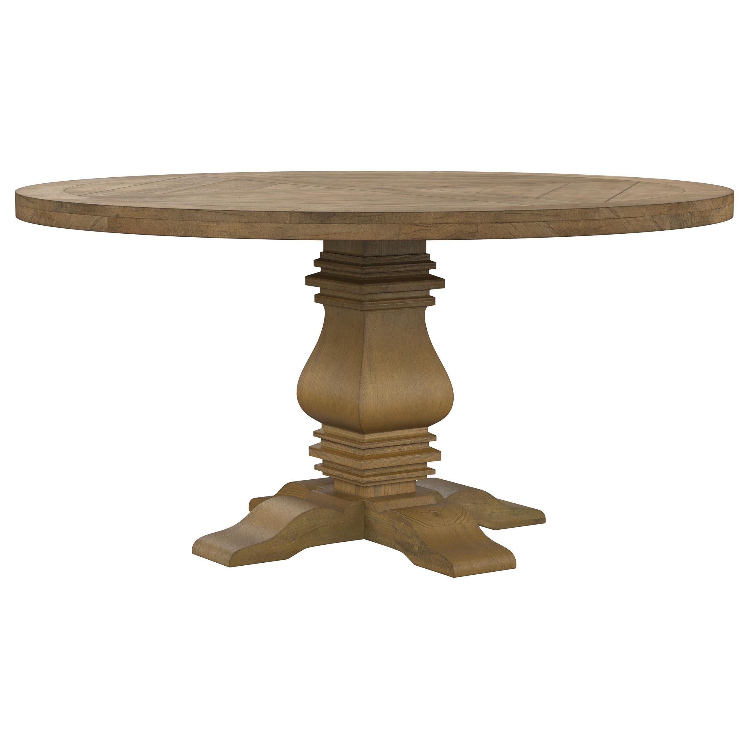 Florence 5-piece Round Dining Table Set Rustic Honey - Ideal Furniture (Fresno,CA)