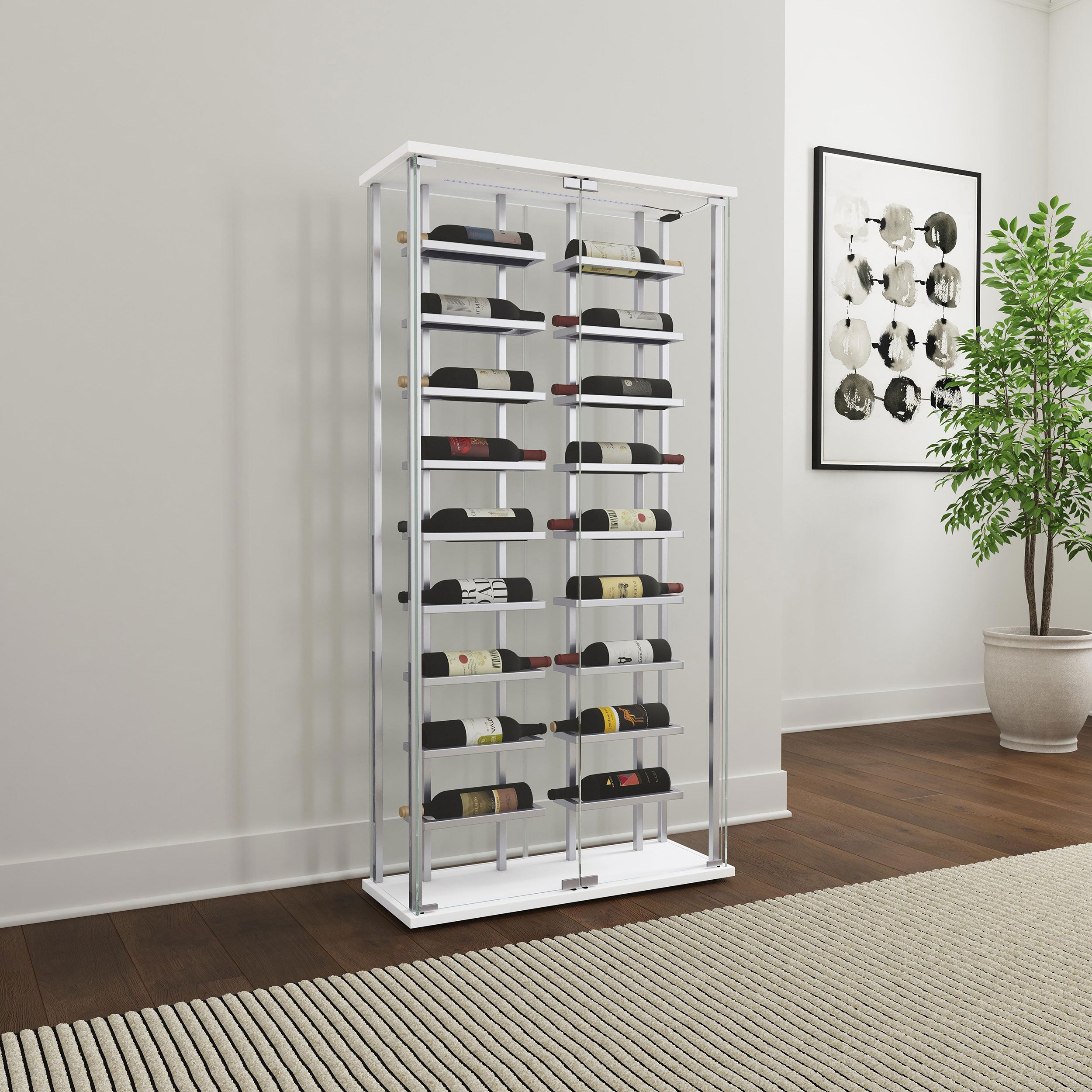 Montara Wine Cabinet with LED Lighting - Ideal Furniture (Fresno,CA)