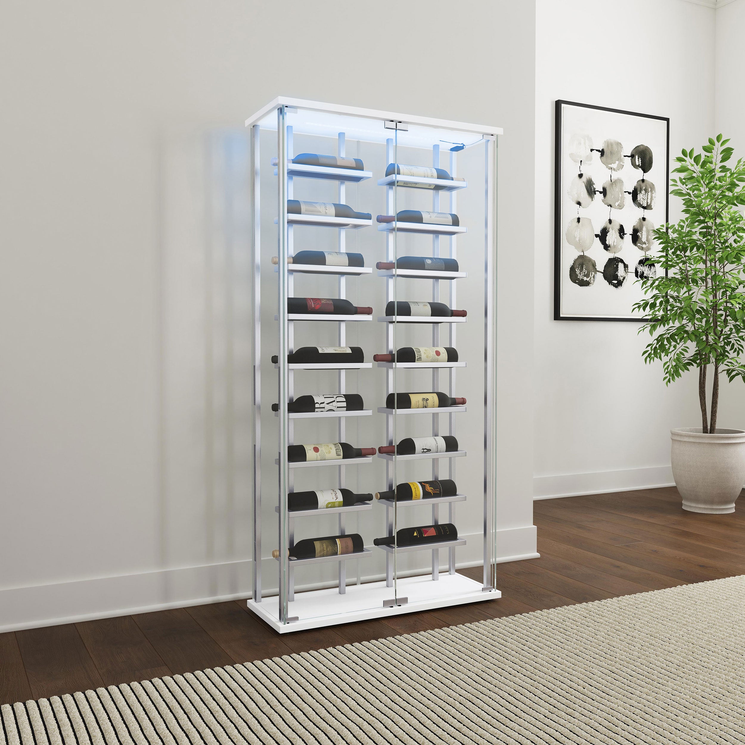 Montara Wine Cabinet with LED Lighting - Ideal Furniture (Fresno,CA)