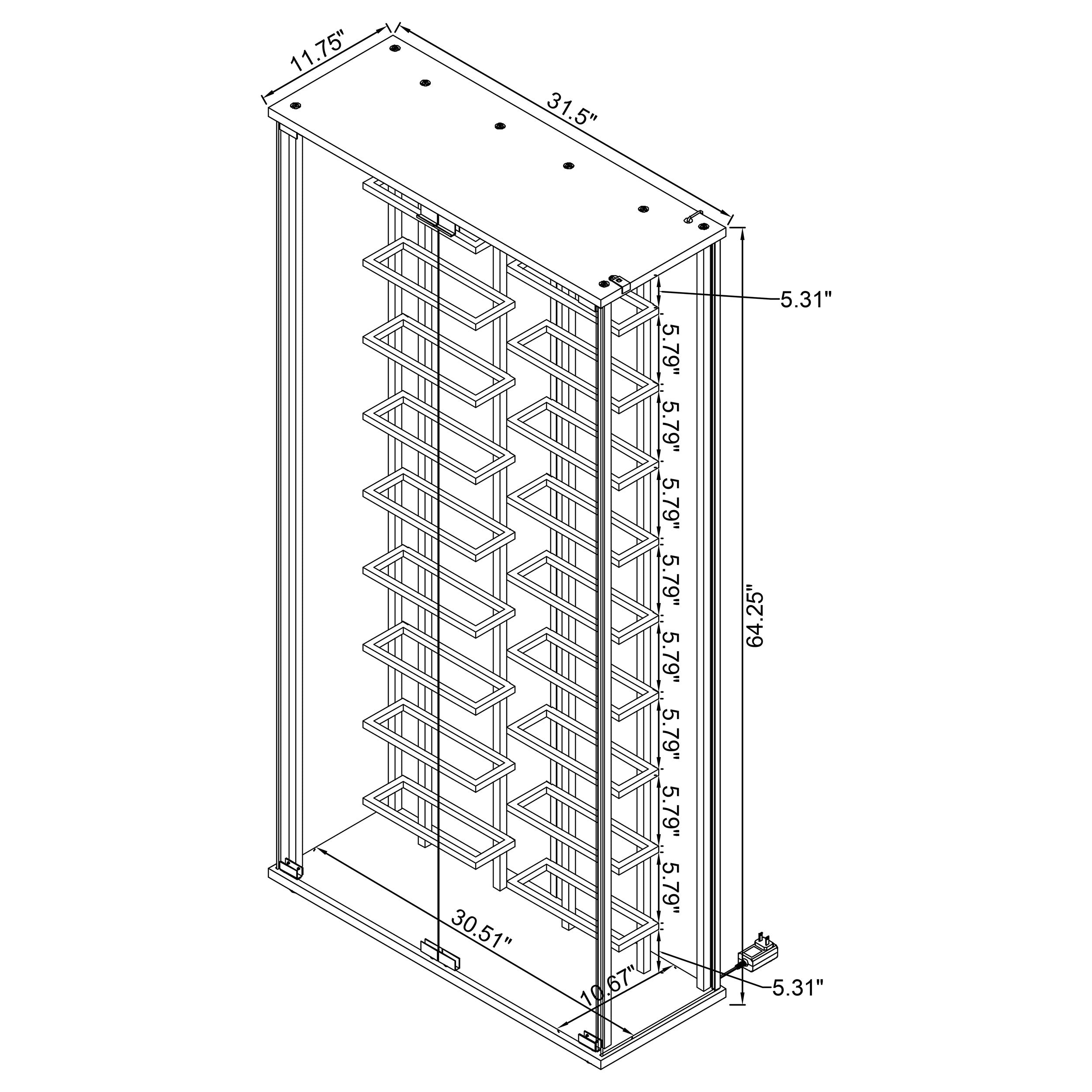 Montara Wine Cabinet with LED Lighting - Ideal Furniture (Fresno,CA)