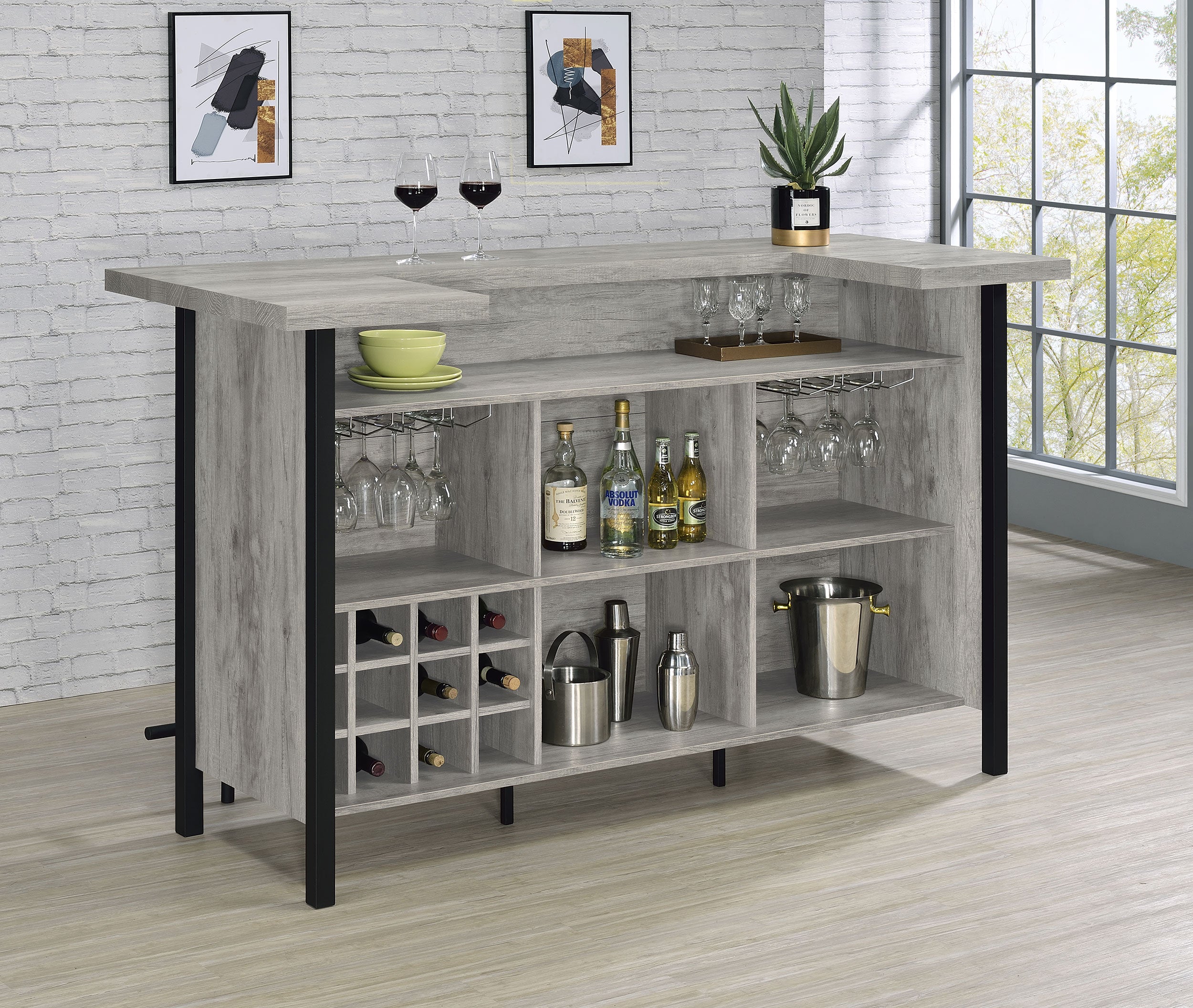 Bellemore Home Bar - Ideal Furniture (Fresno,CA)