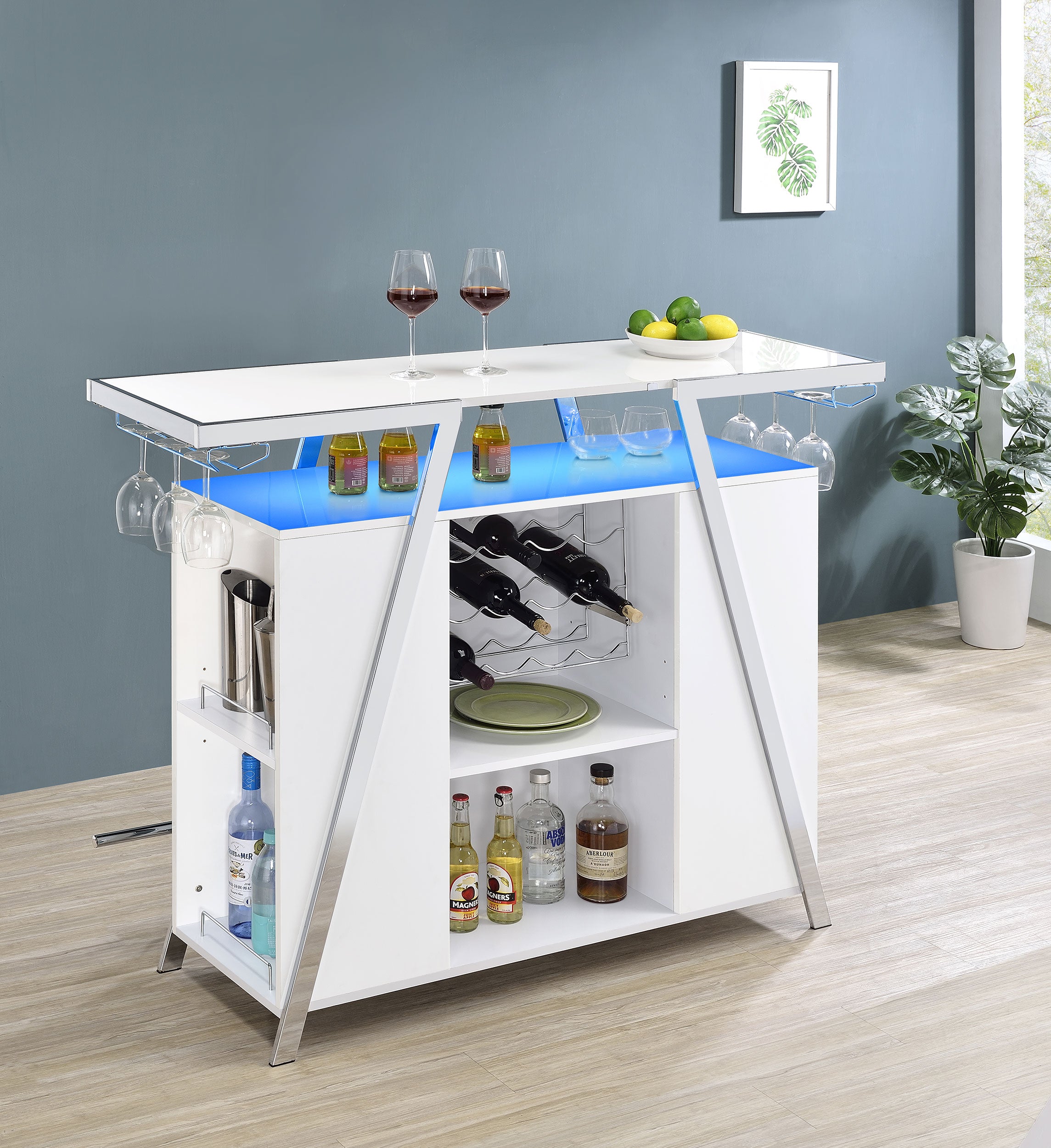 Araceli Home Bar with LED Lighting - Ideal Furniture (Fresno,CA)