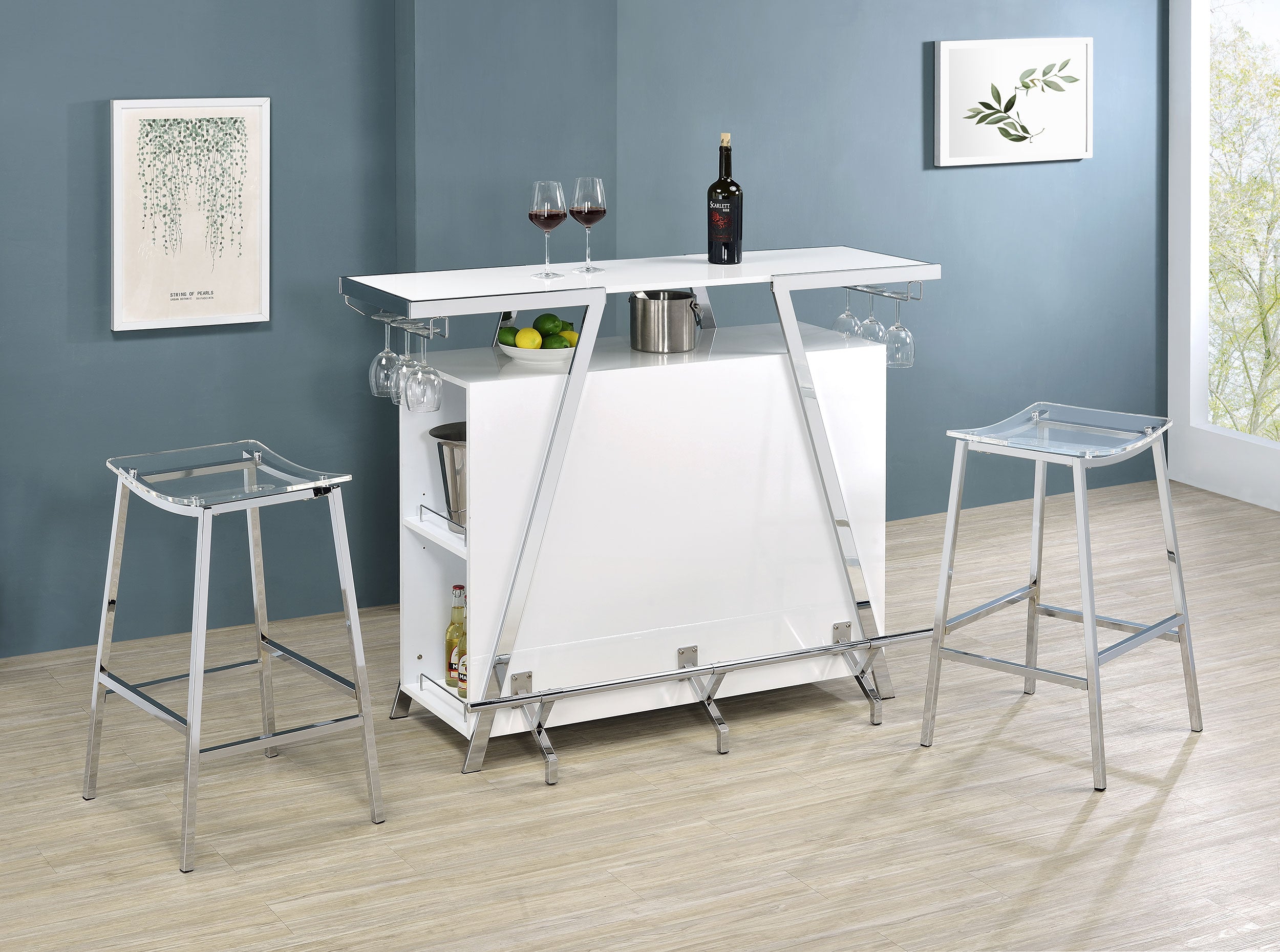 Araceli Home Bar with LED Lighting - Ideal Furniture (Fresno,CA)