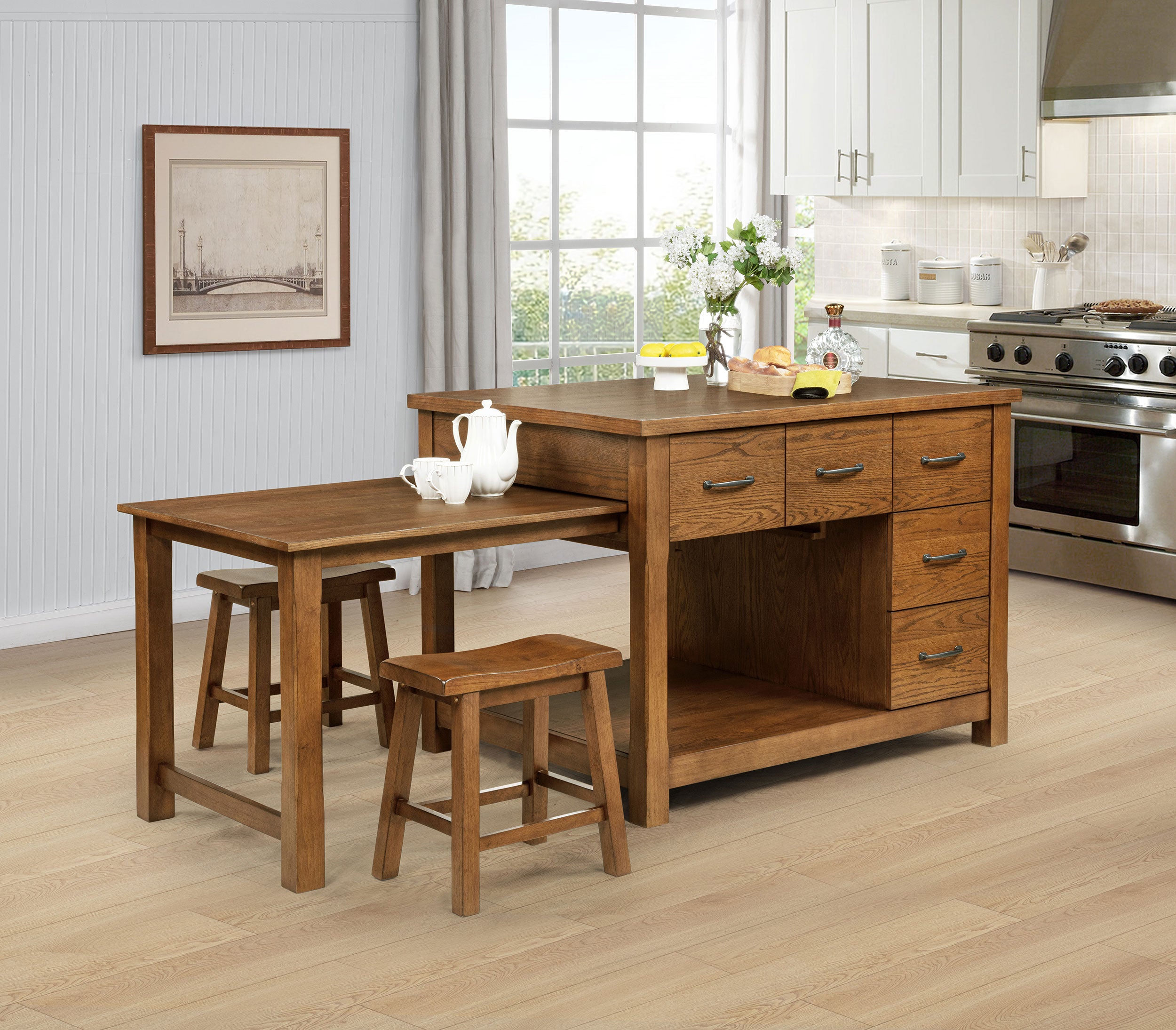 Mayfair Kitchen Island Set - Ideal Furniture (Fresno,CA)