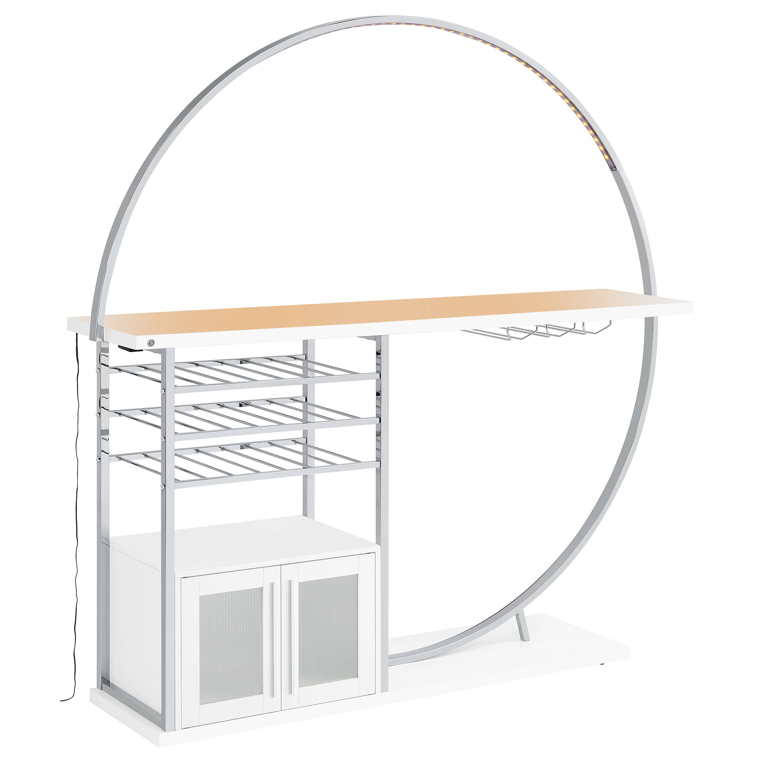 Risley Wine Cabinet with LED Lighting - Ideal Furniture (Fresno,CA)