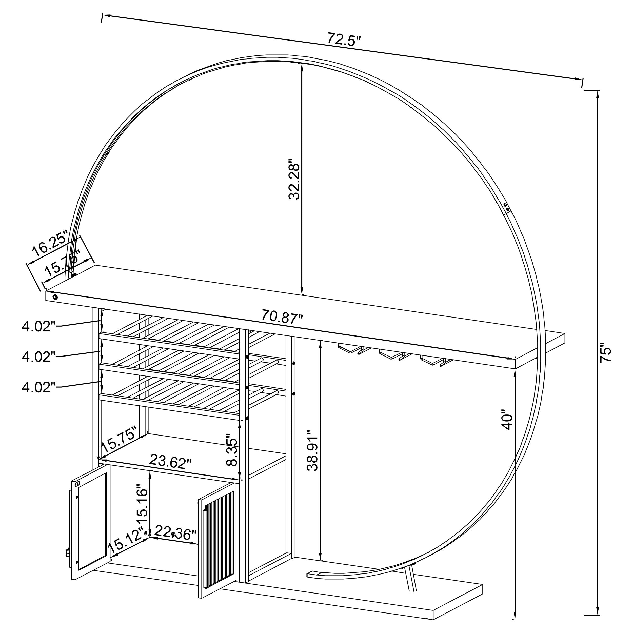 Risley Wine Cabinet with LED Lighting - Ideal Furniture (Fresno,CA)