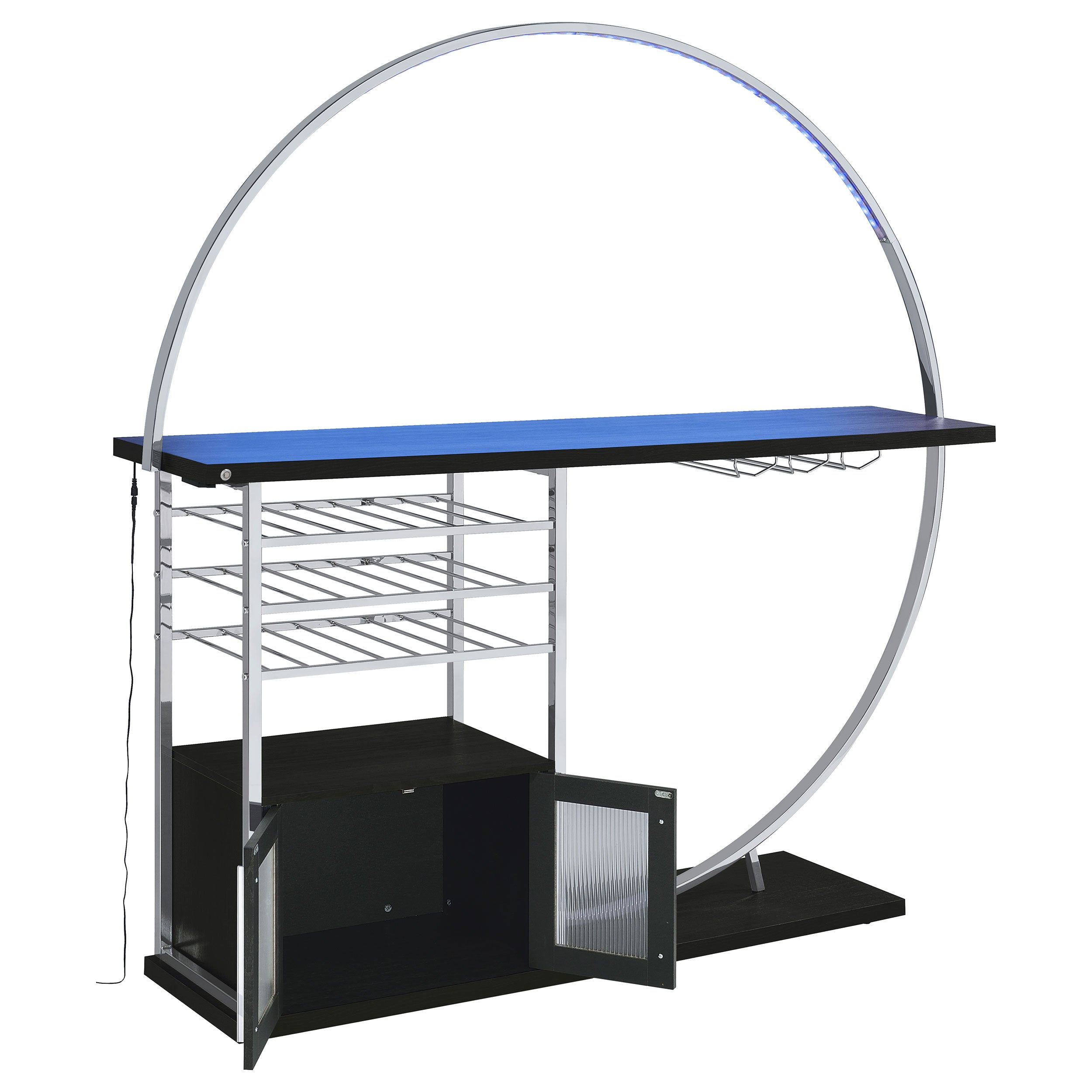 Risley Wine Cabinet with LED Lighting - Ideal Furniture (Fresno,CA)