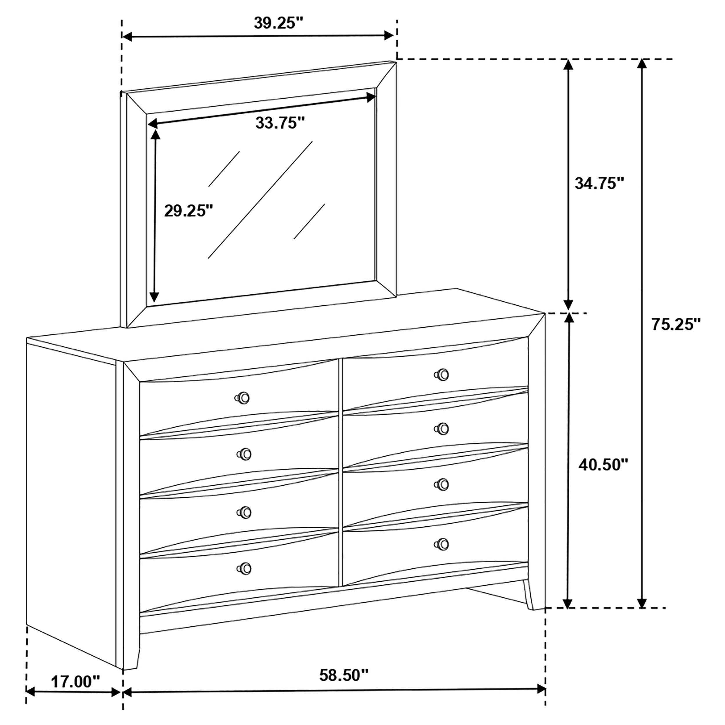 Briana Dresser with Mirror - Ideal Furniture (Fresno,CA)