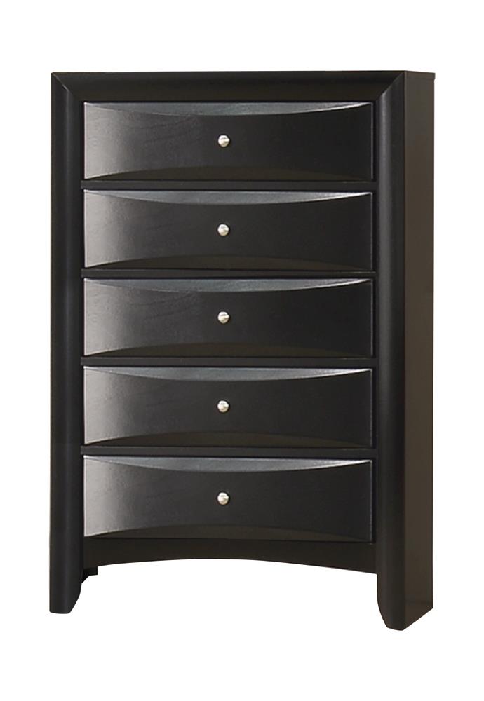 Briana Rectangular 5-drawer Chest Black - Ideal Furniture (Fresno,CA)