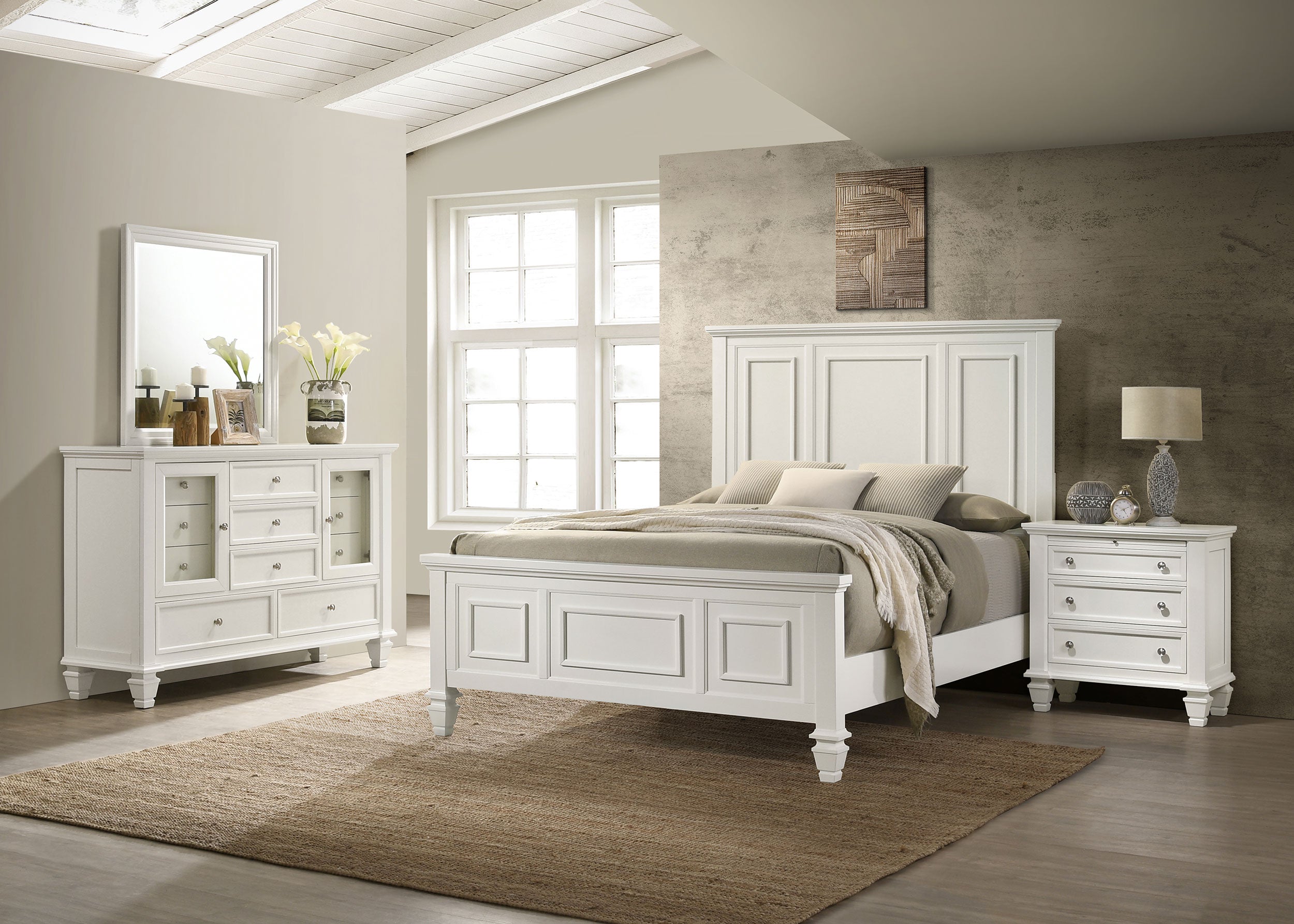 Sandy Beach 4 & 5 Piece Pc Bedroom Set Cal.King & E.King - Ideal Furniture (Fresno,CA)