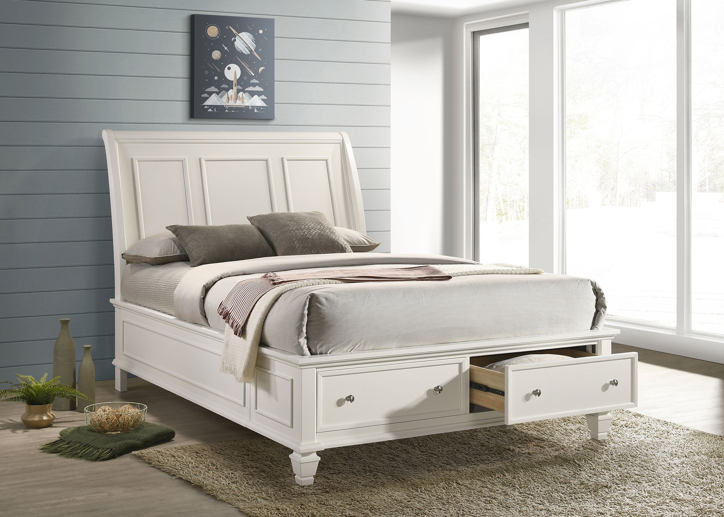 Sandy Beach Panel Platform Storage Bed - Ideal Furniture (Fresno,CA)