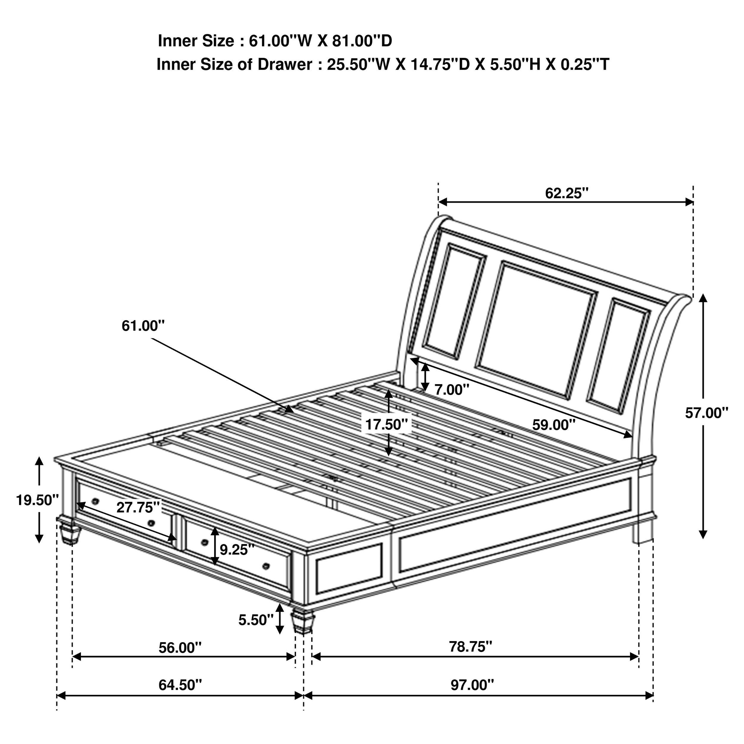 Sandy Beach Panel Platform Storage Bed - Ideal Furniture (Fresno,CA)