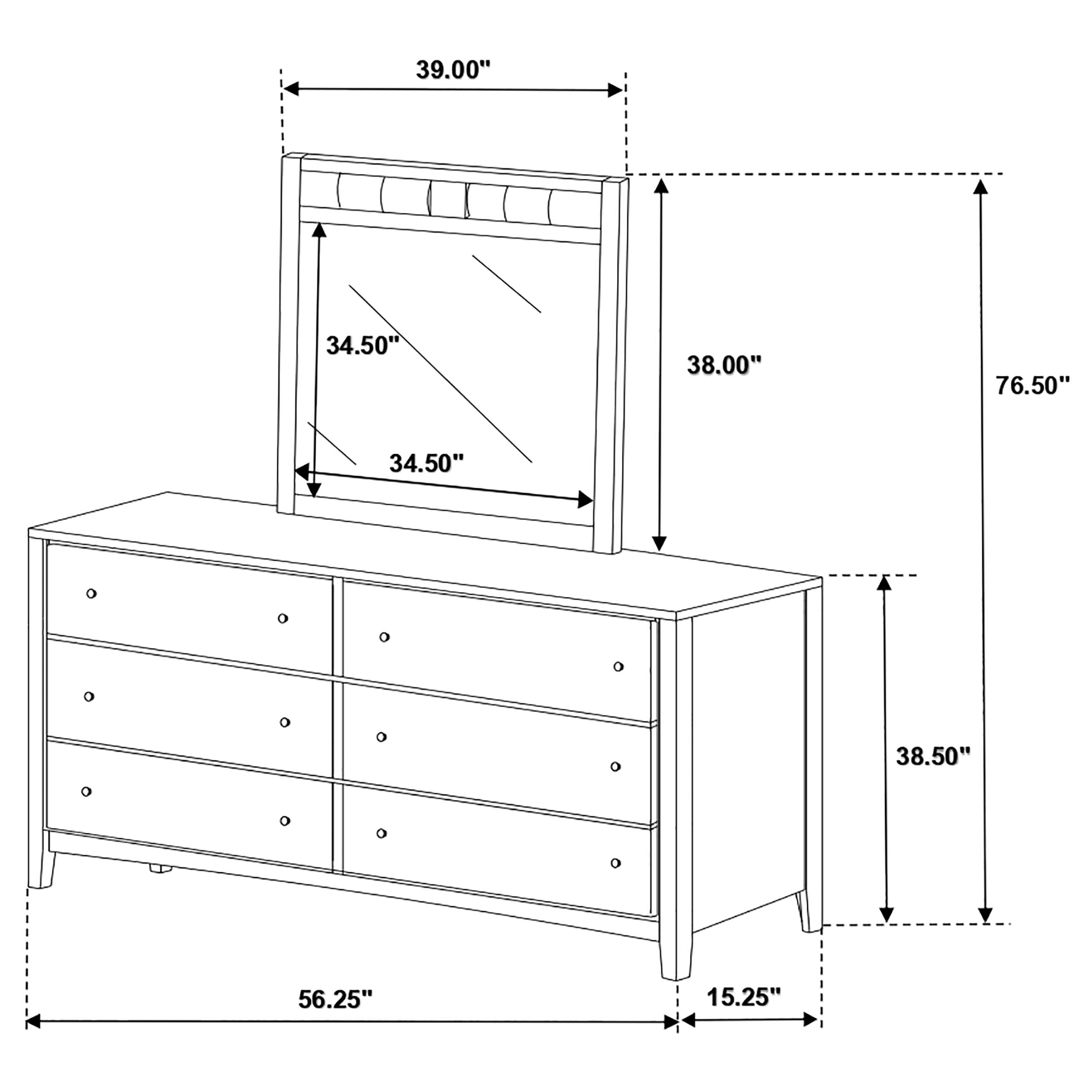 Carlton Dresser with Mirror - Ideal Furniture (Fresno,CA)