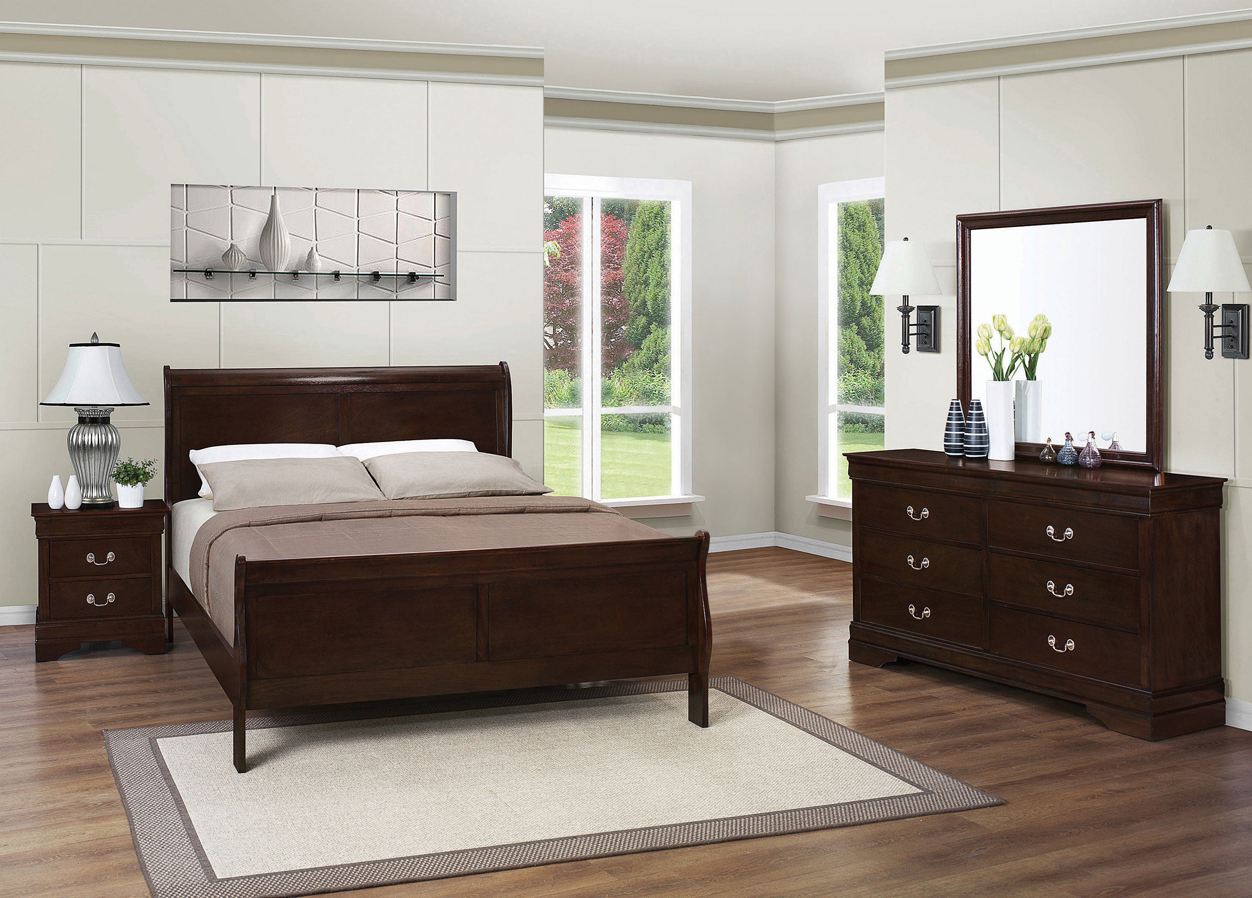 Louis Philippe Bedroom Set - Ideal Furniture (Fresno,CA)
