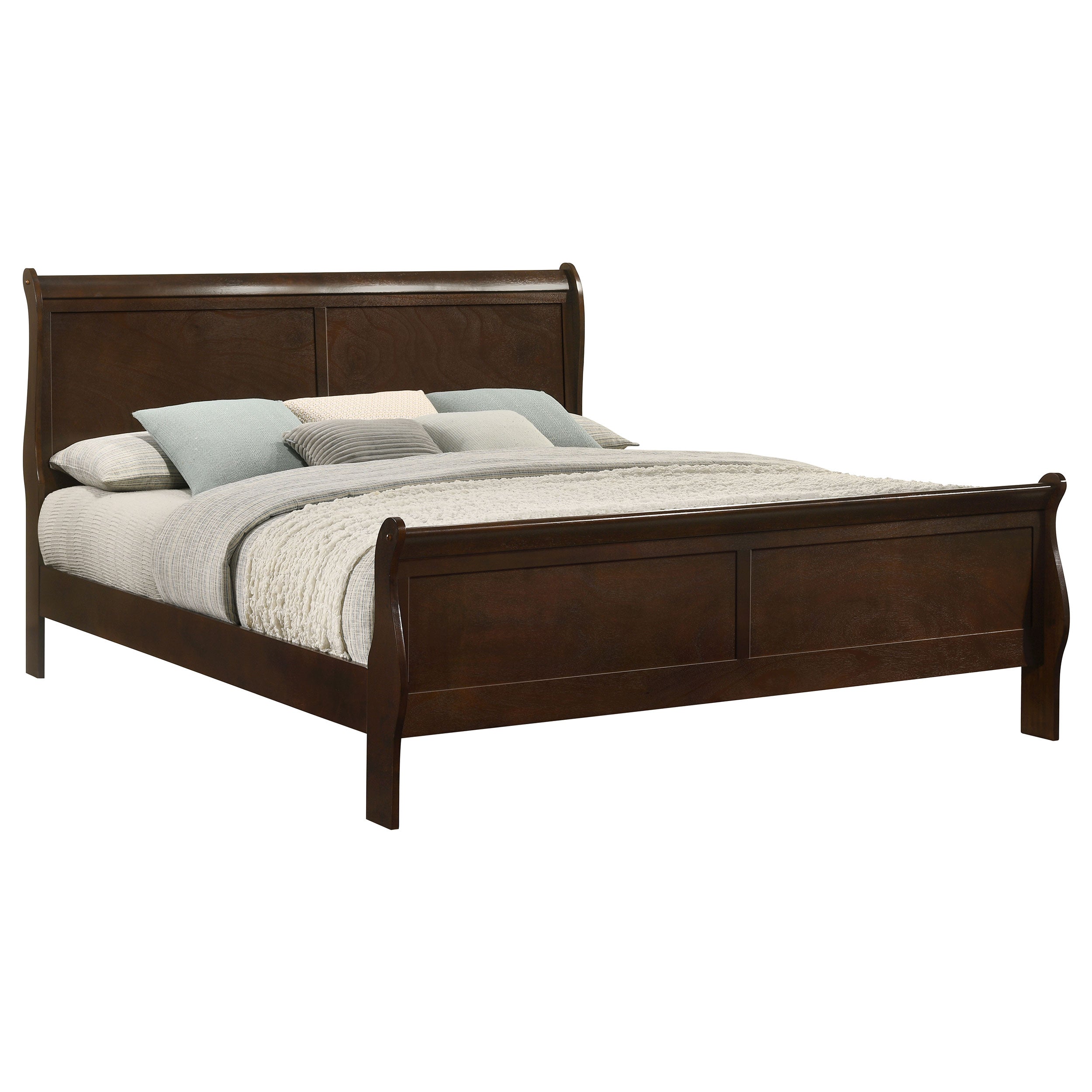 Louis Philippe Sleigh Panel Bed - Ideal Furniture (Fresno,CA)