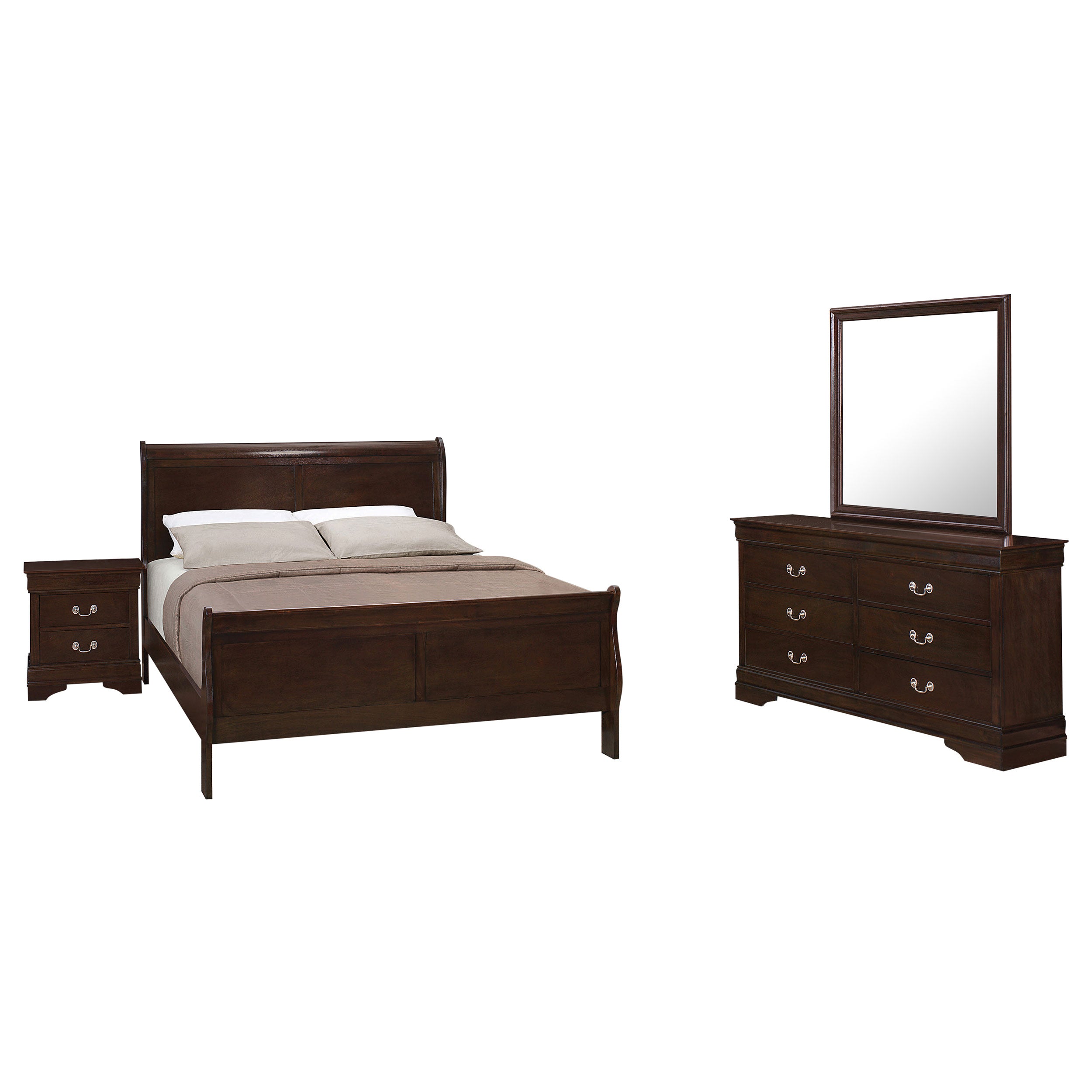 Louis Philippe Bedroom Set - Ideal Furniture (Fresno,CA)