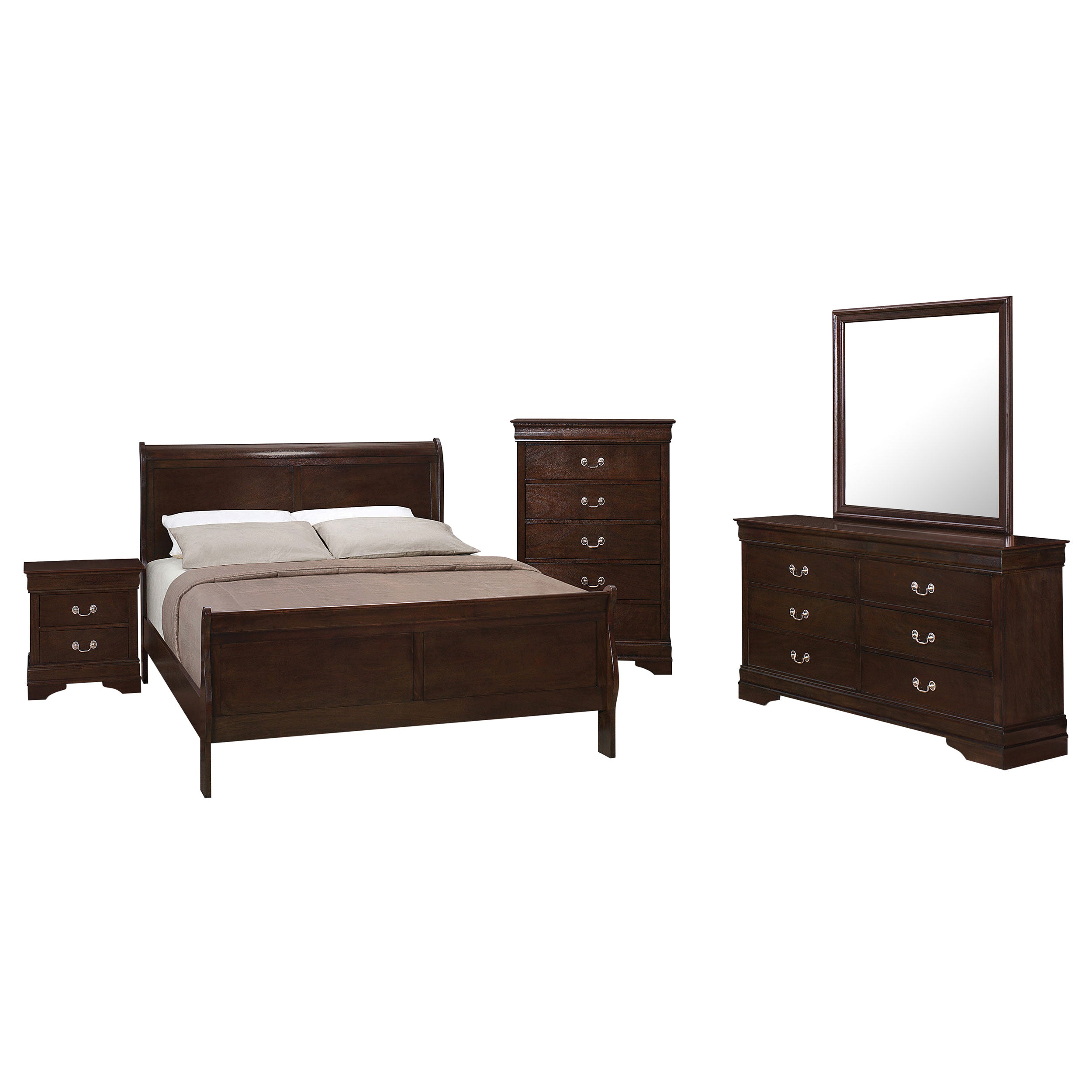 Louis Philippe Bedroom Set - Ideal Furniture (Fresno,CA)