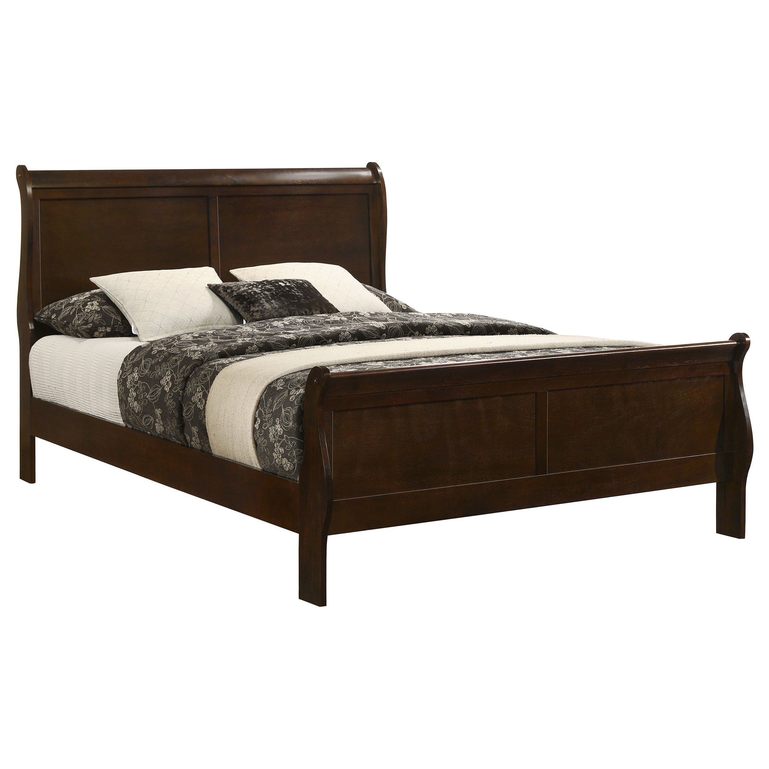 Louis Philippe Sleigh Panel Bed - Ideal Furniture (Fresno,CA)