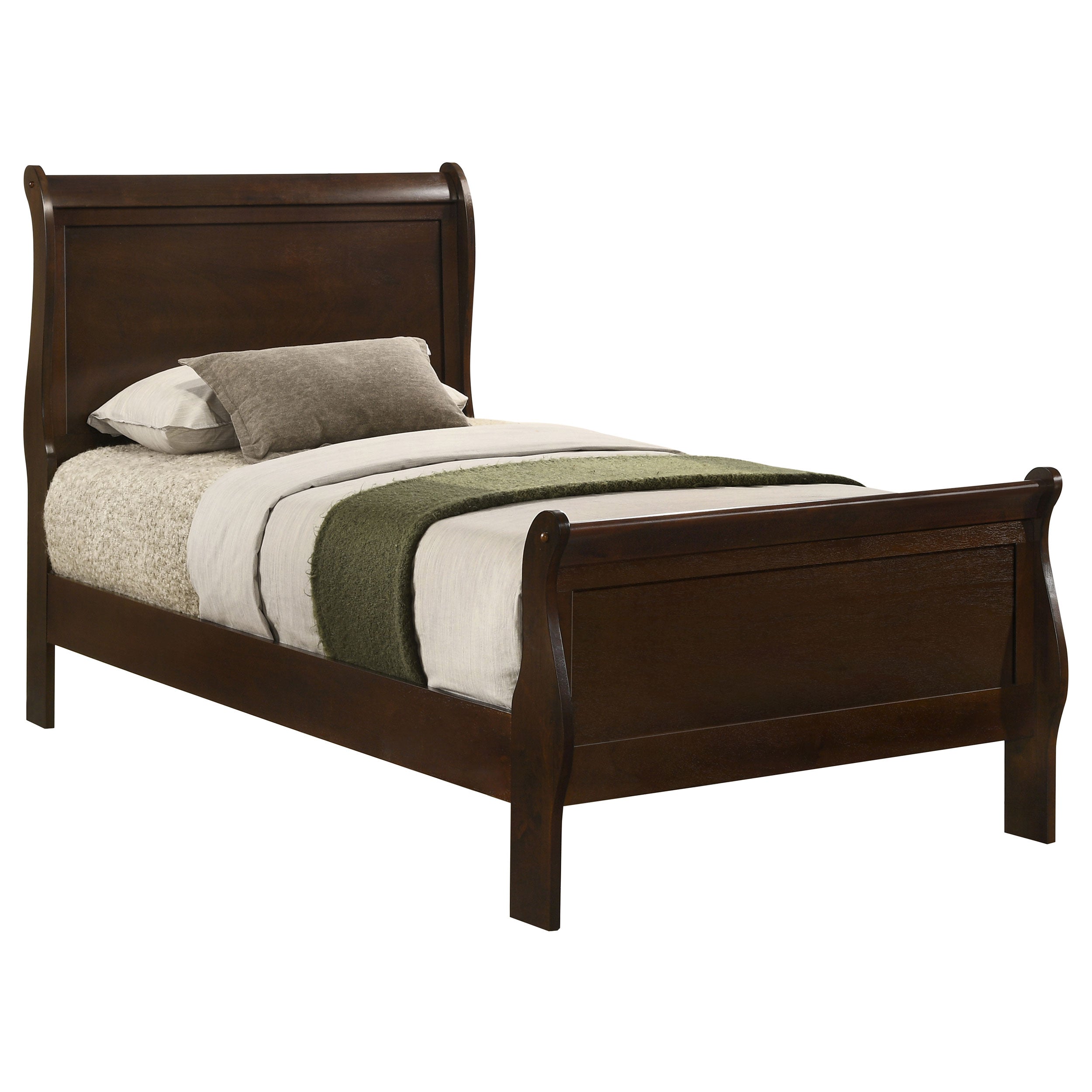 Louis Philippe Sleigh Panel Bed - Ideal Furniture (Fresno,CA)