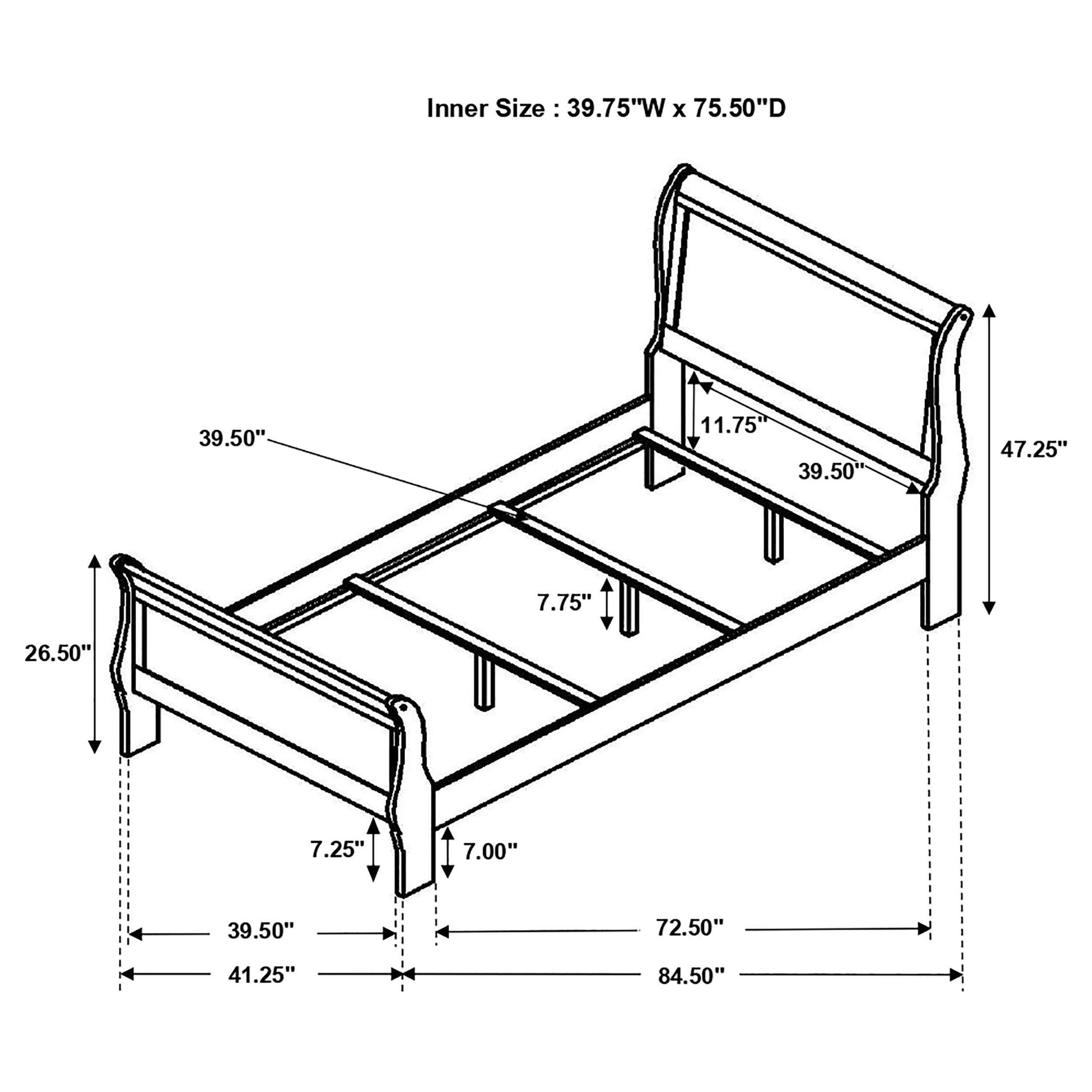 Louis Philippe Sleigh Panel Bed - Ideal Furniture (Fresno,CA)