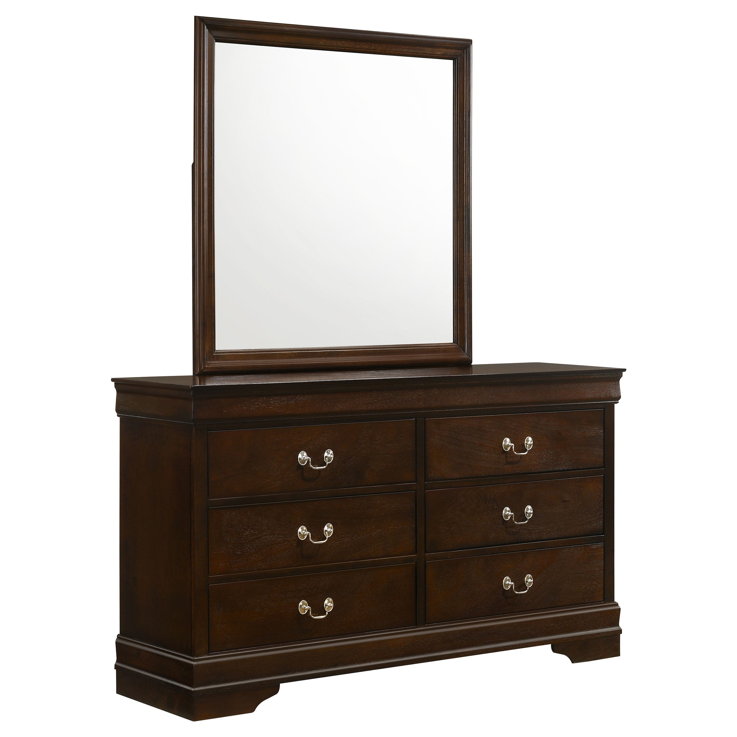 Louis Philippe Dresser with Mirror - Ideal Furniture (Fresno,CA)