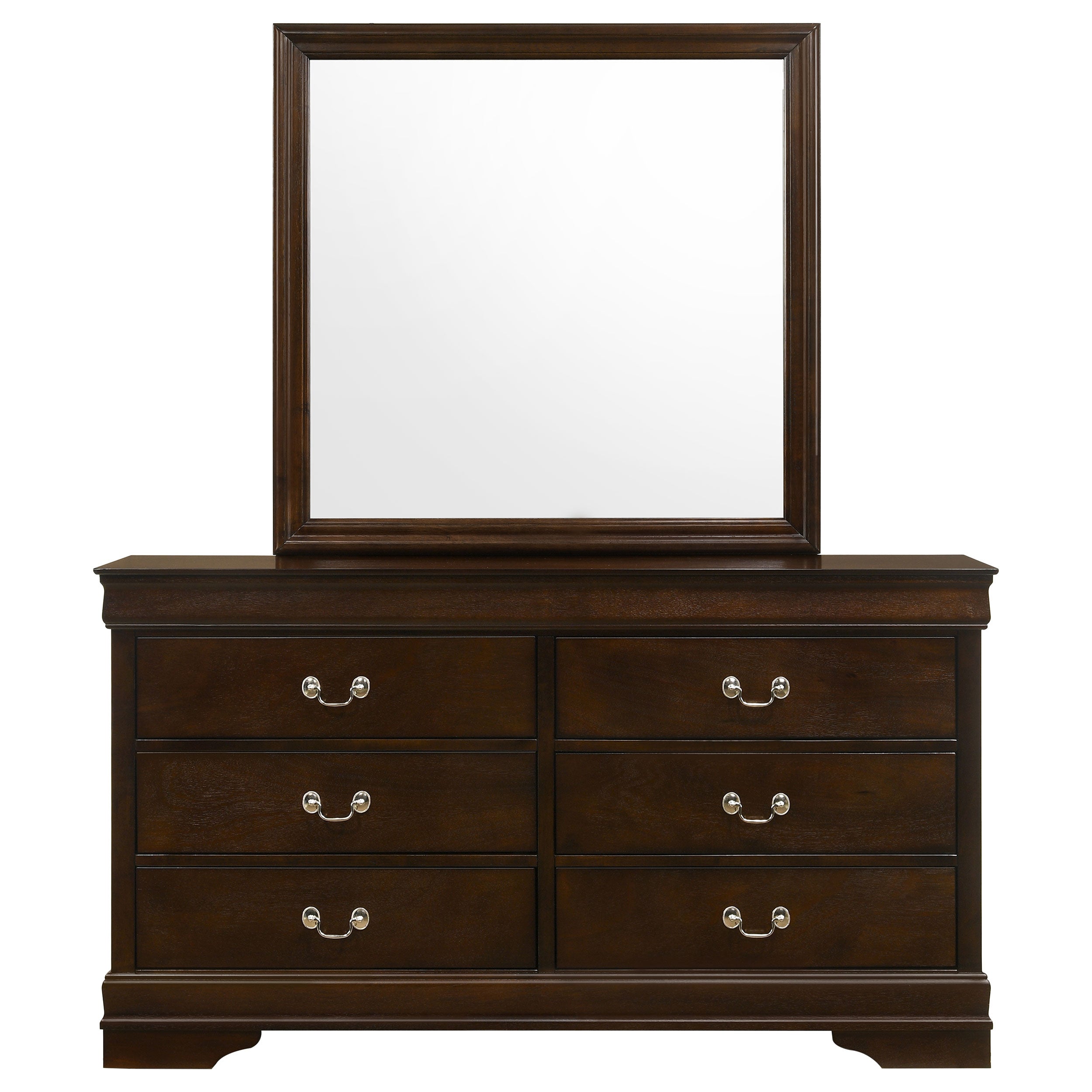 Louis Philippe Dresser with Mirror - Ideal Furniture (Fresno,CA)