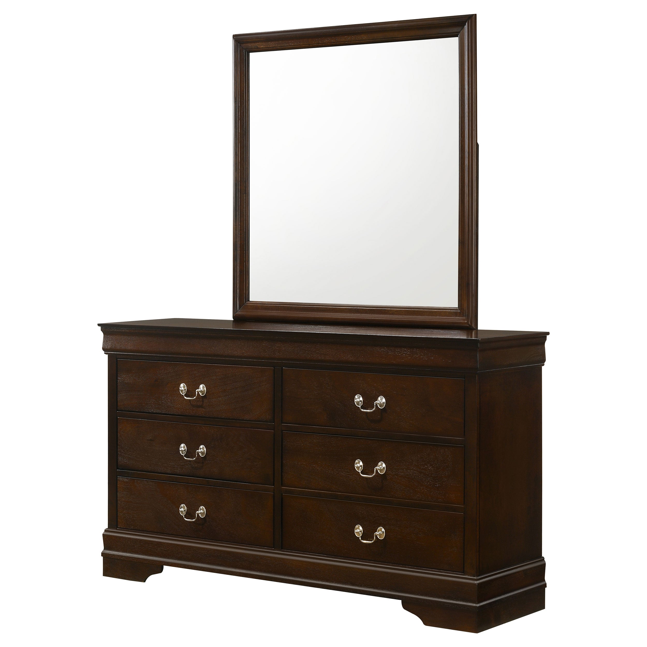 Louis Philippe Dresser with Mirror - Ideal Furniture (Fresno,CA)