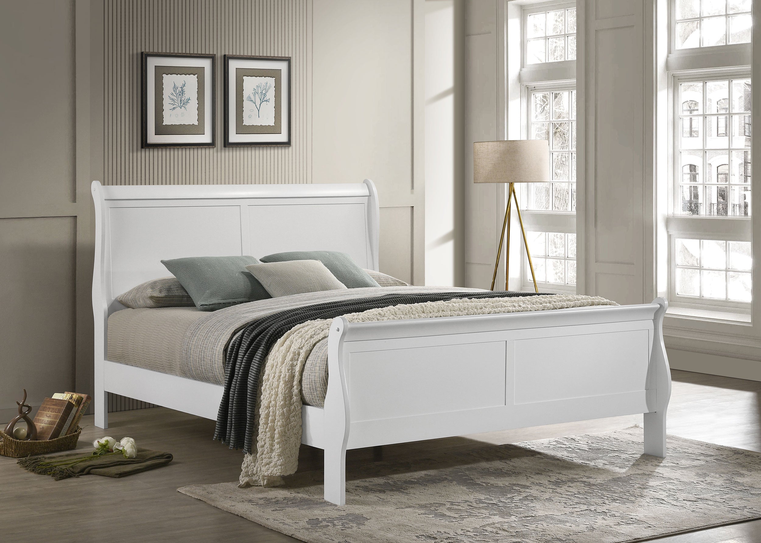 Louis Philippe Sleigh Panel Bed - Ideal Furniture (Fresno,CA)