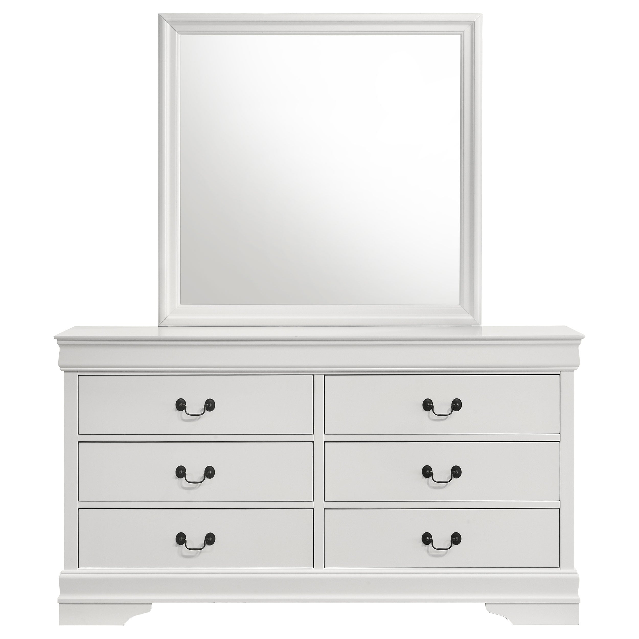 Louis Philippe Dresser with Mirror - Ideal Furniture (Fresno,CA)