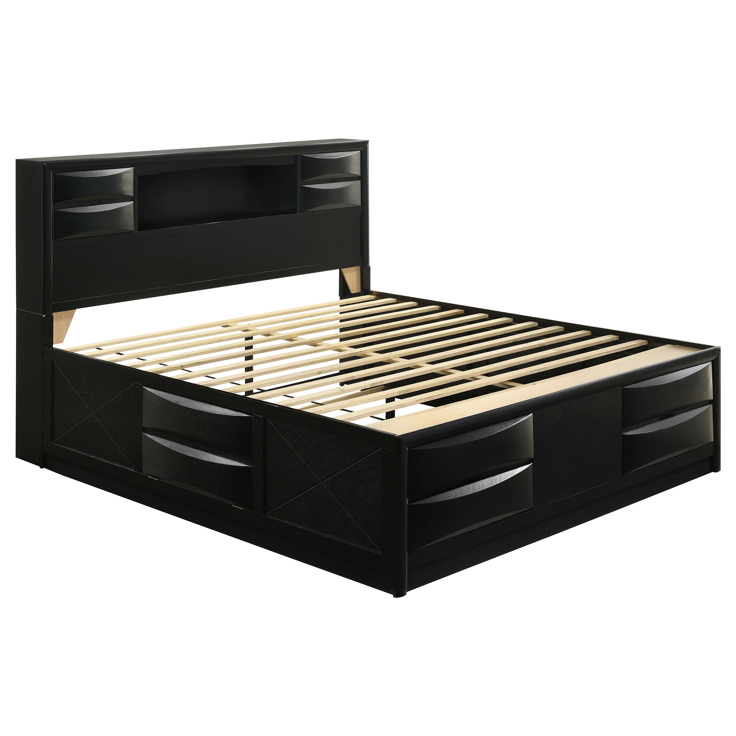 Briana Bookcase Platform Storage Bed - Ideal Furniture (Fresno,CA)