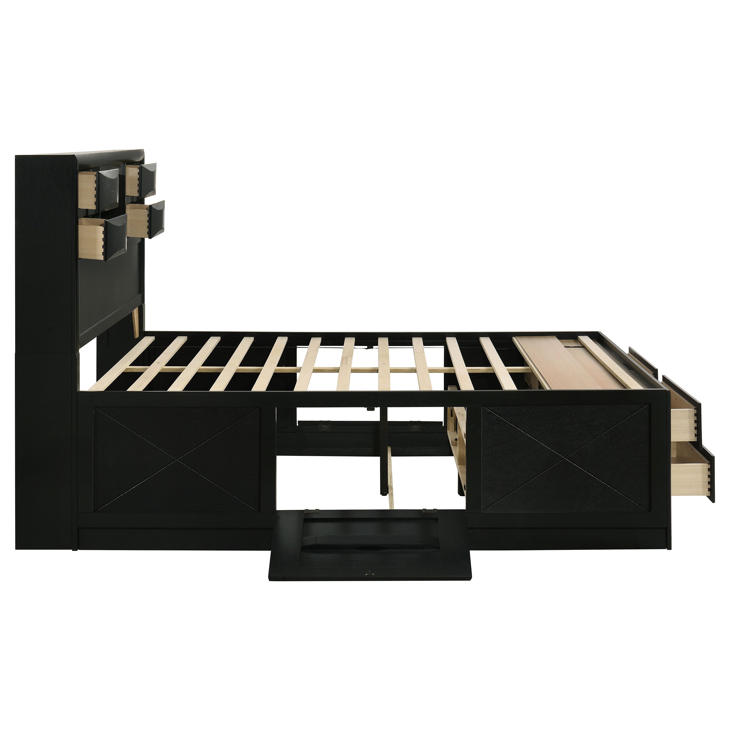Briana Bookcase Platform Storage Bed - Ideal Furniture (Fresno,CA)