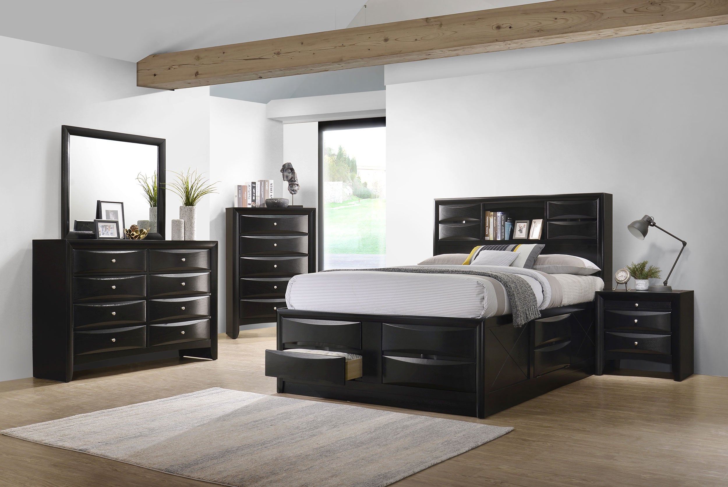 Briana Bookcase Platform Storage Bed - Ideal Furniture (Fresno,CA)