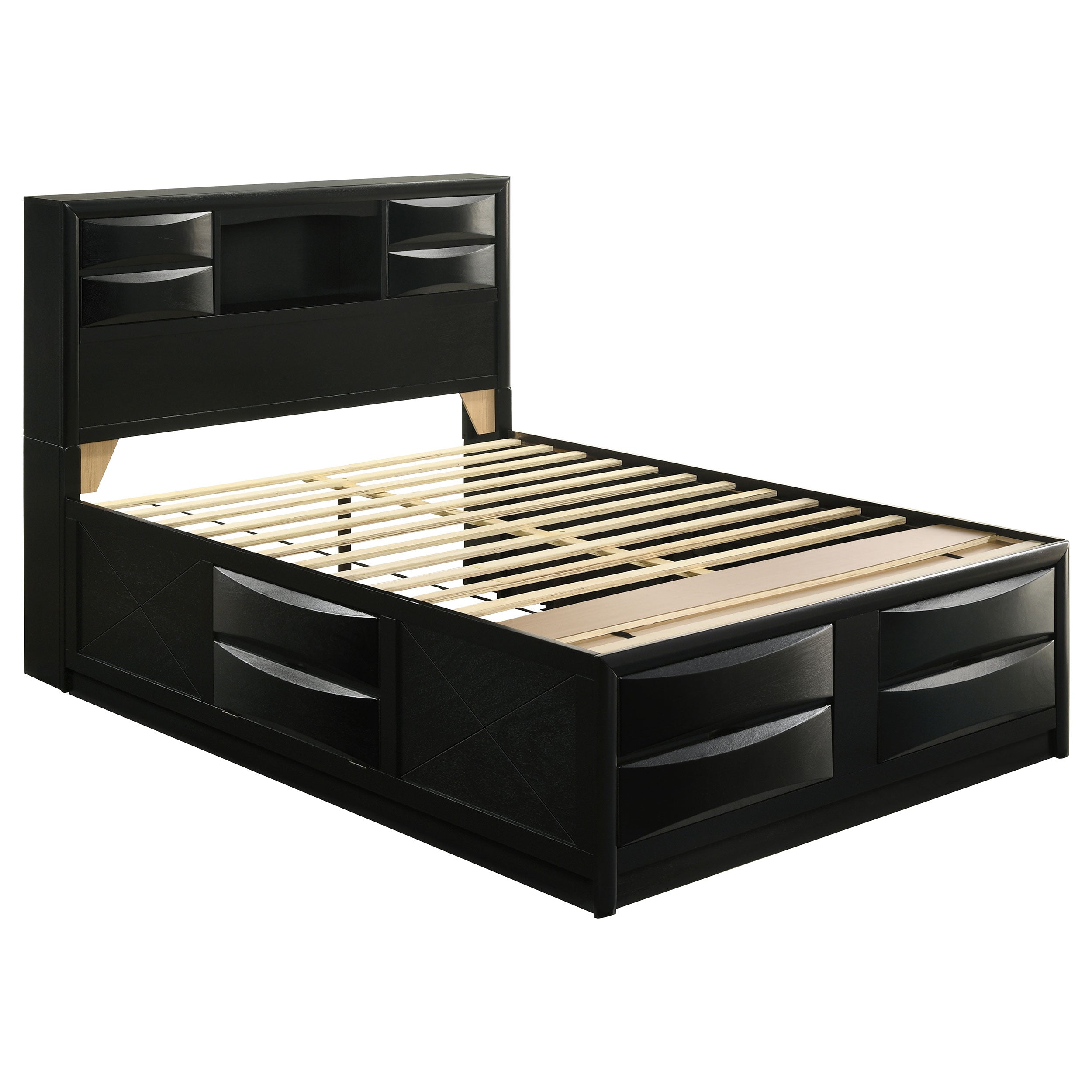 Briana Bookcase Platform Storage Bed - Ideal Furniture (Fresno,CA)