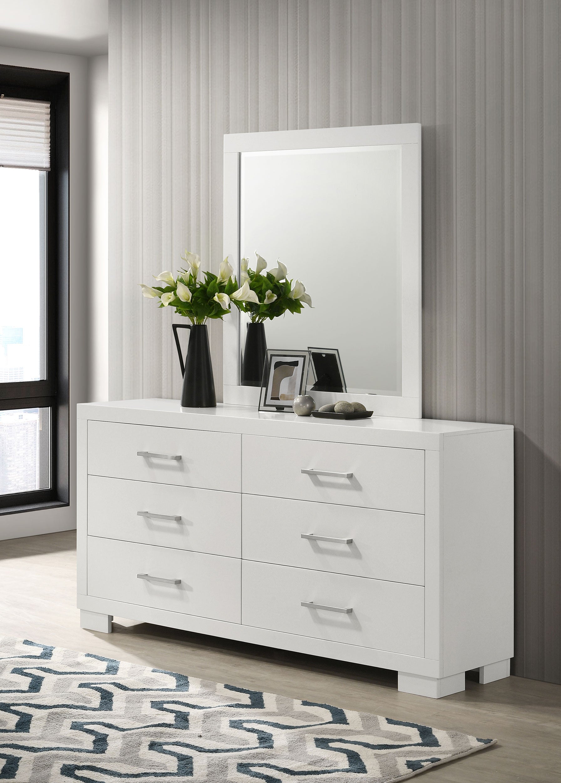 Jessica Dresser with Mirror - Ideal Furniture (Fresno,CA)