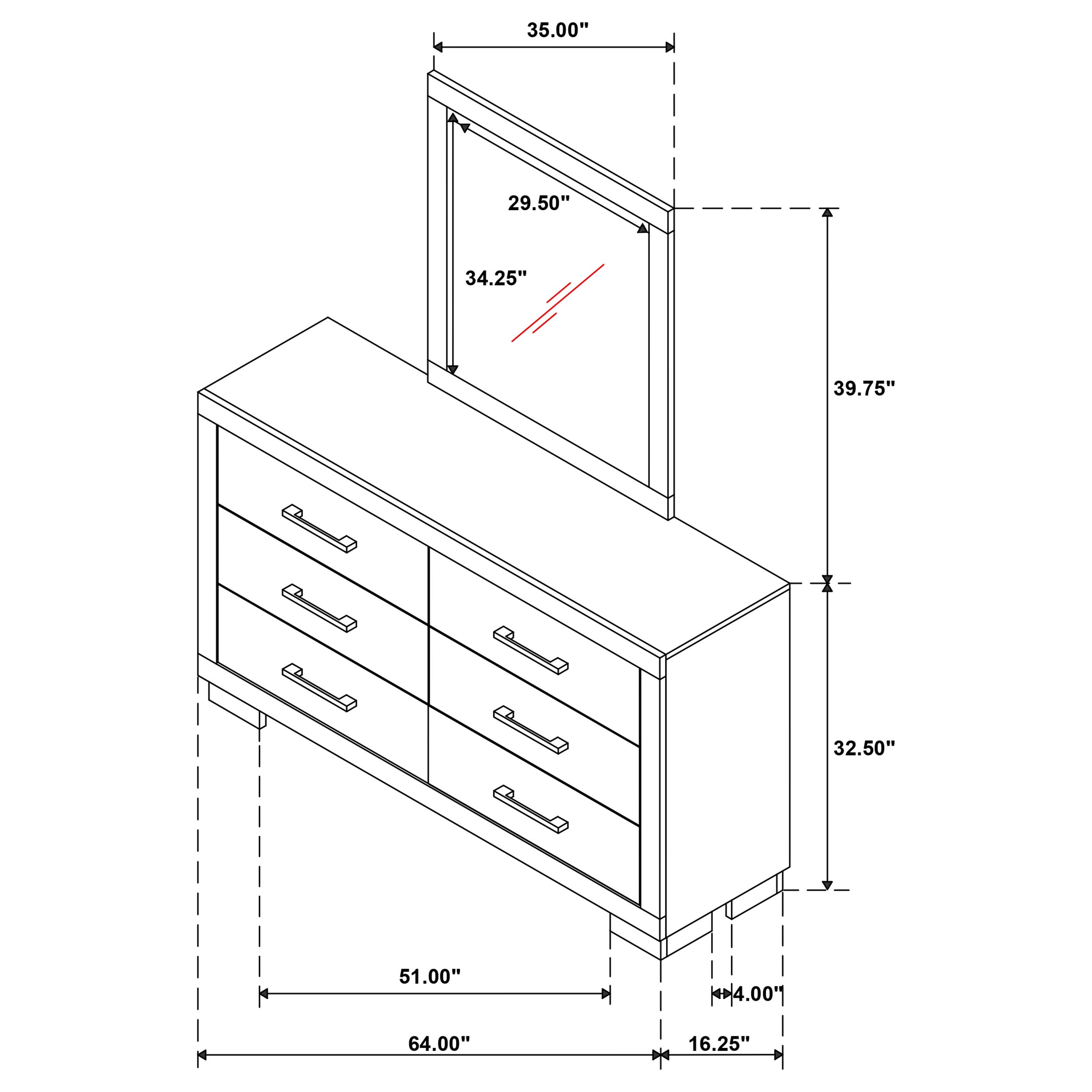 Jessica Dresser with Mirror - Ideal Furniture (Fresno,CA)