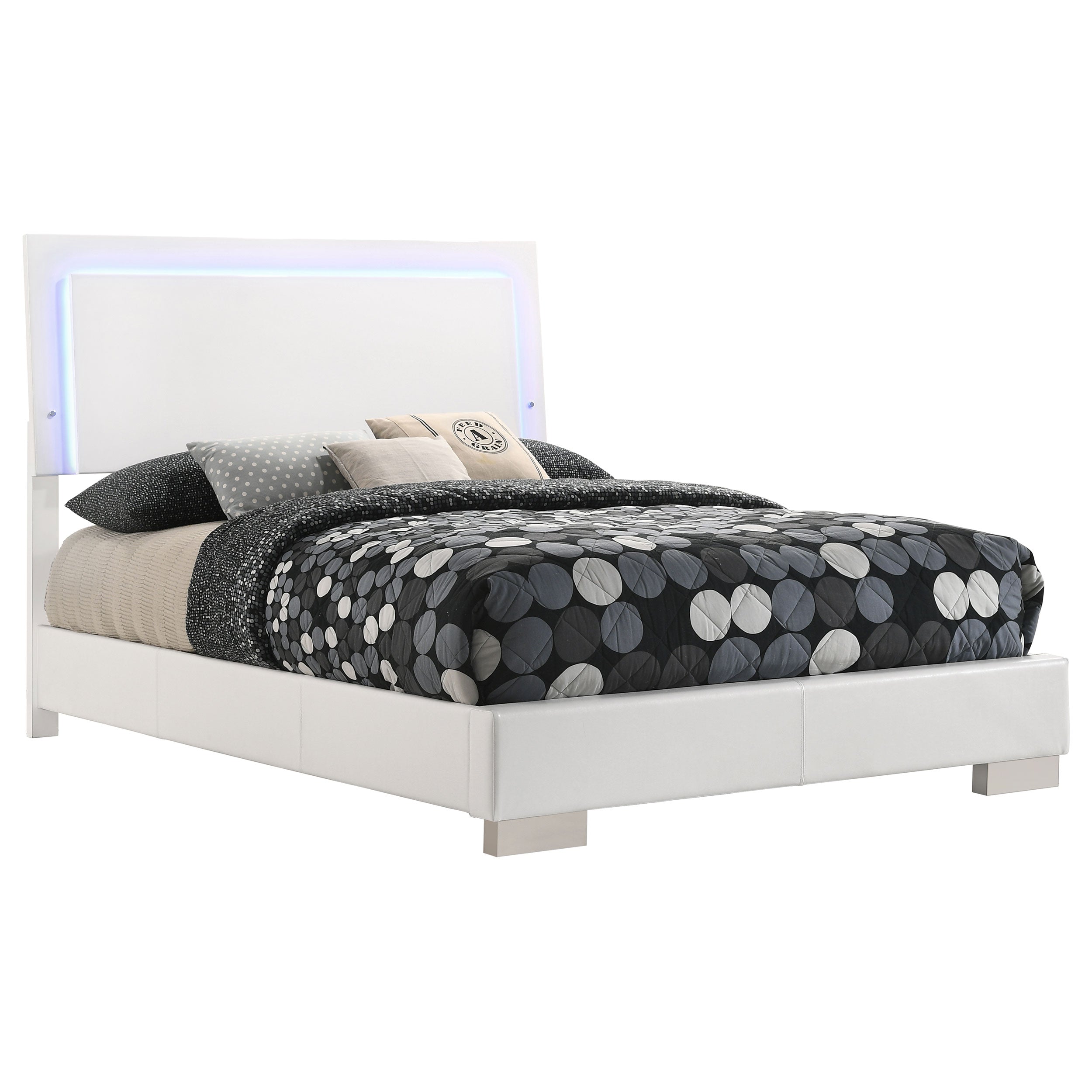 Felicity Panel Bed with LED Lighting - Ideal Furniture (Fresno,CA)