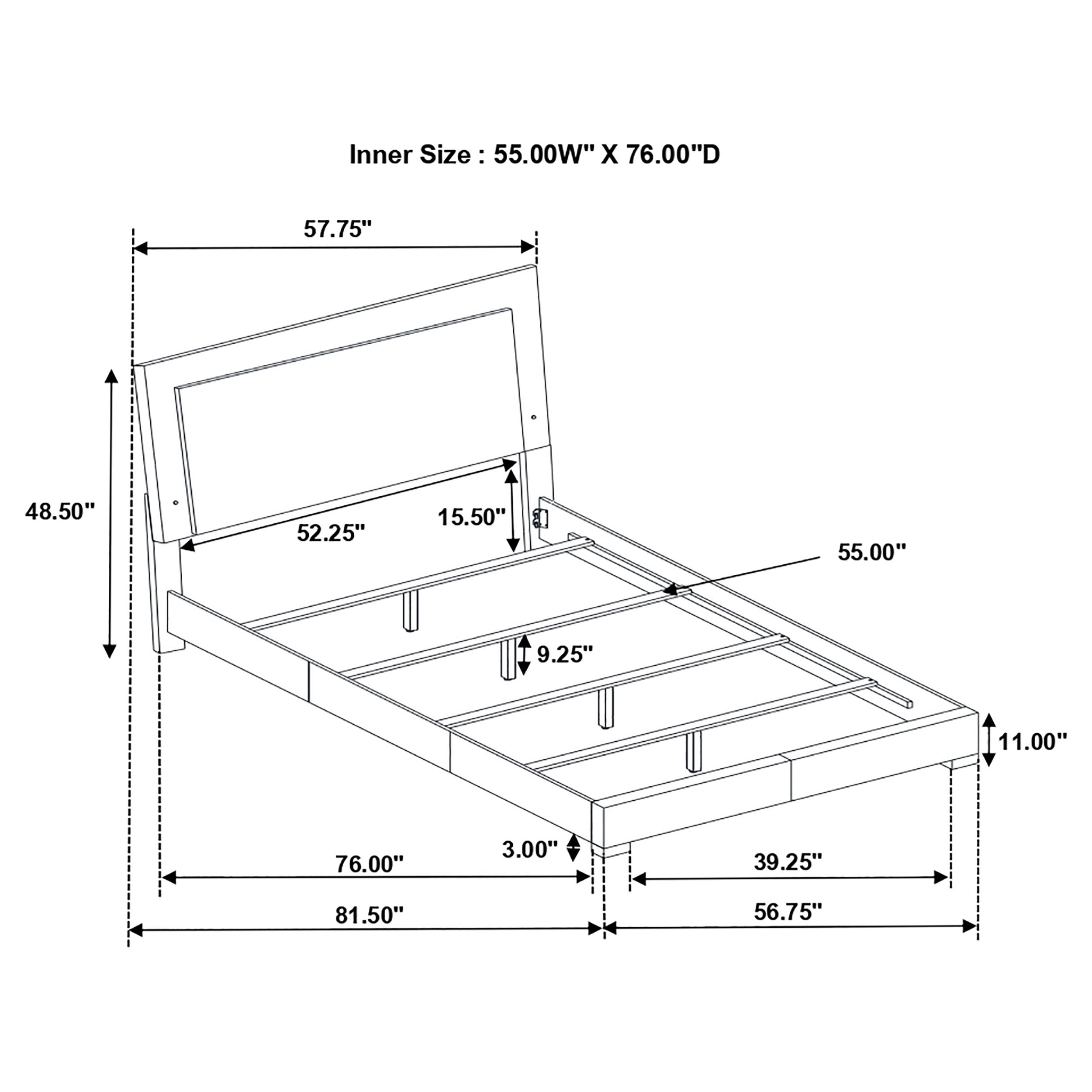 Felicity Panel Bed with LED Lighting - Ideal Furniture (Fresno,CA)