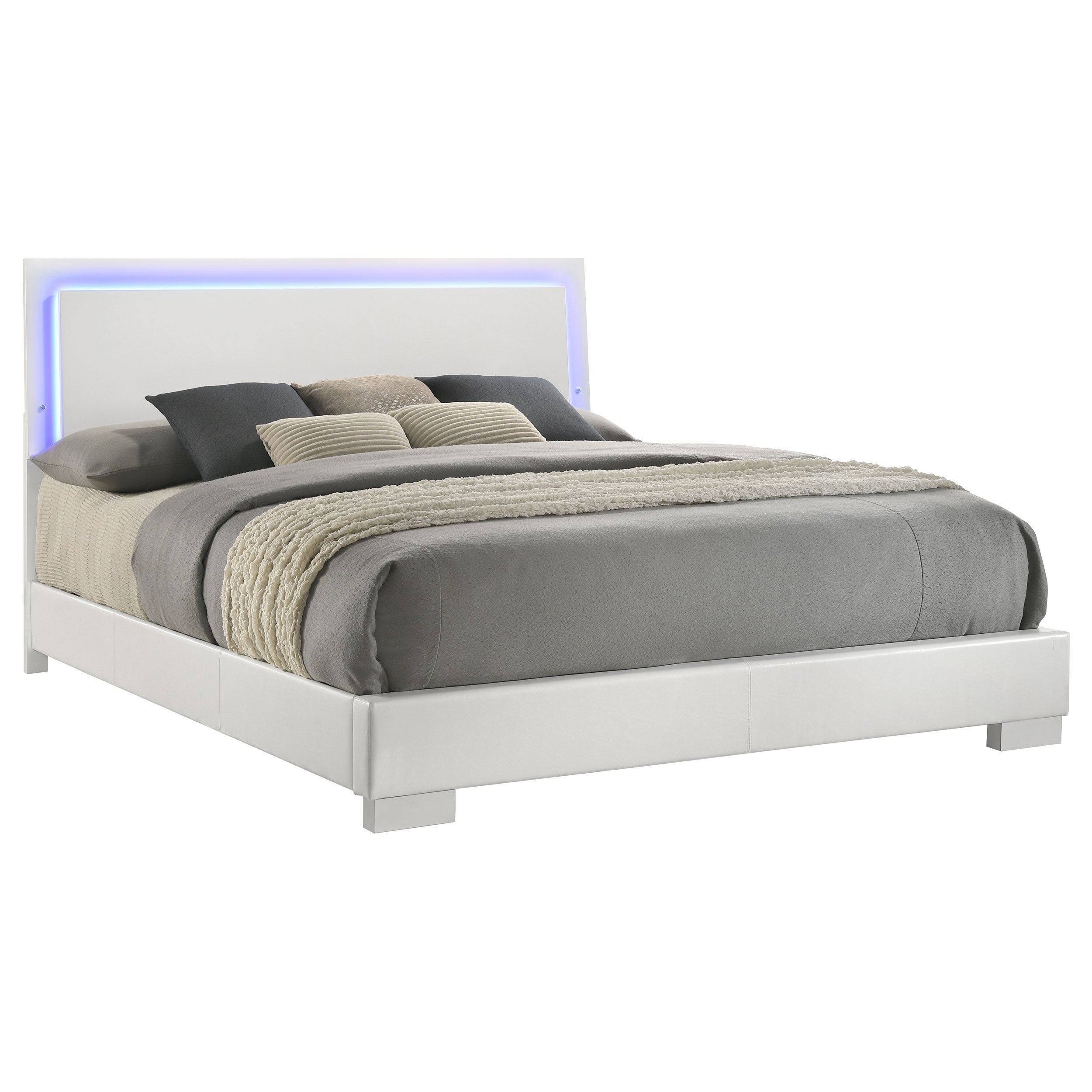 Felicity Panel Bed with LED Lighting - Ideal Furniture (Fresno,CA)