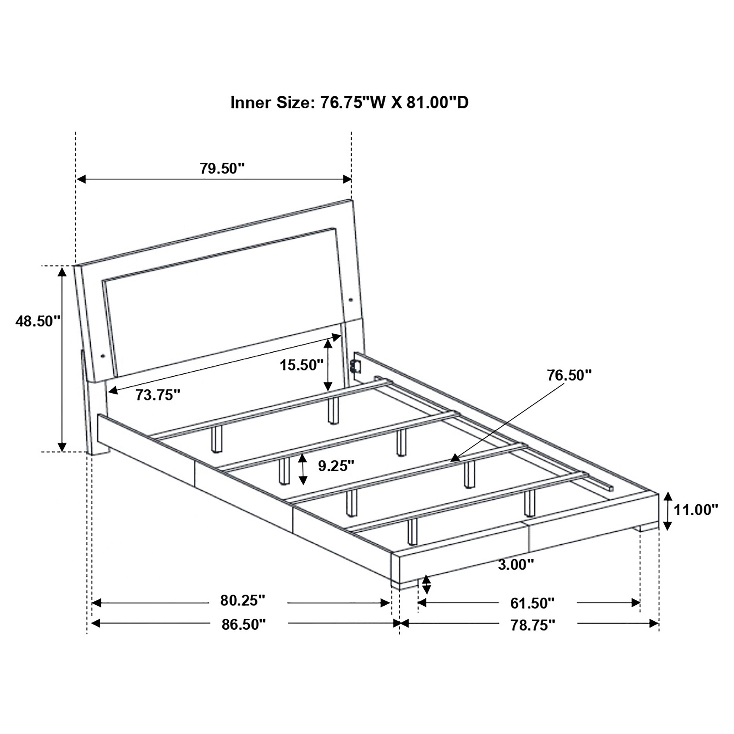 Felicity Panel Bed with LED Lighting - Ideal Furniture (Fresno,CA)
