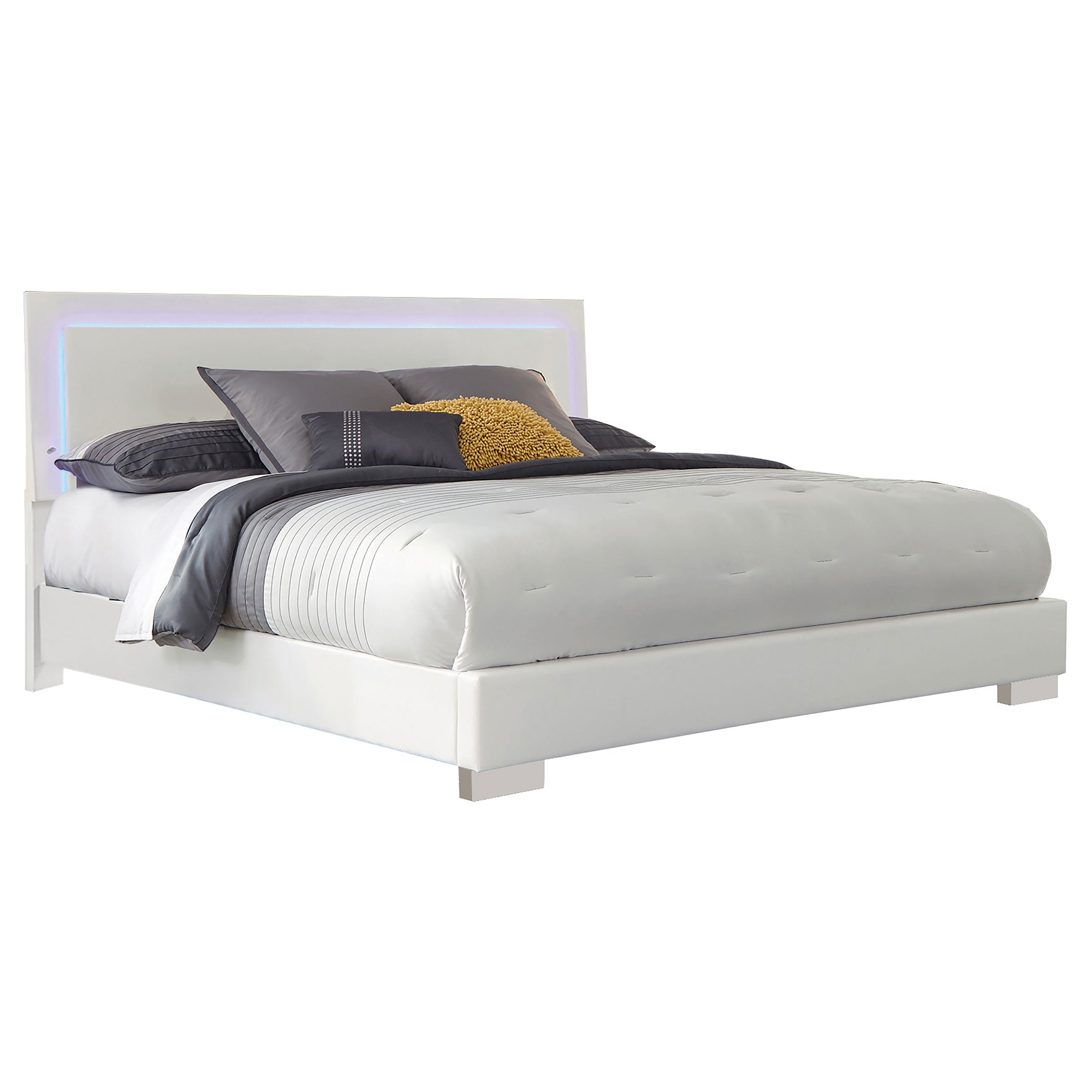 Felicity Panel Bed with LED Lighting - Ideal Furniture (Fresno,CA)