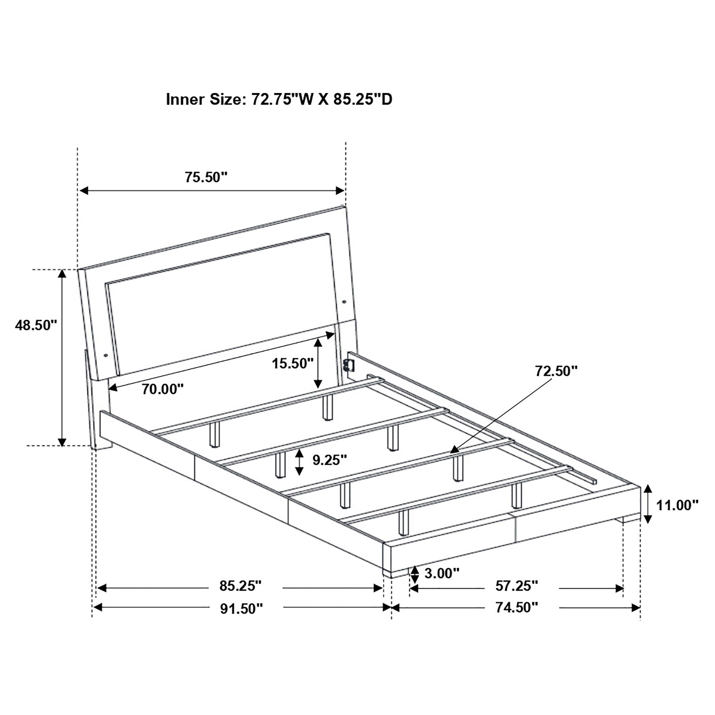 Felicity Panel Bed with LED Lighting - Ideal Furniture (Fresno,CA)