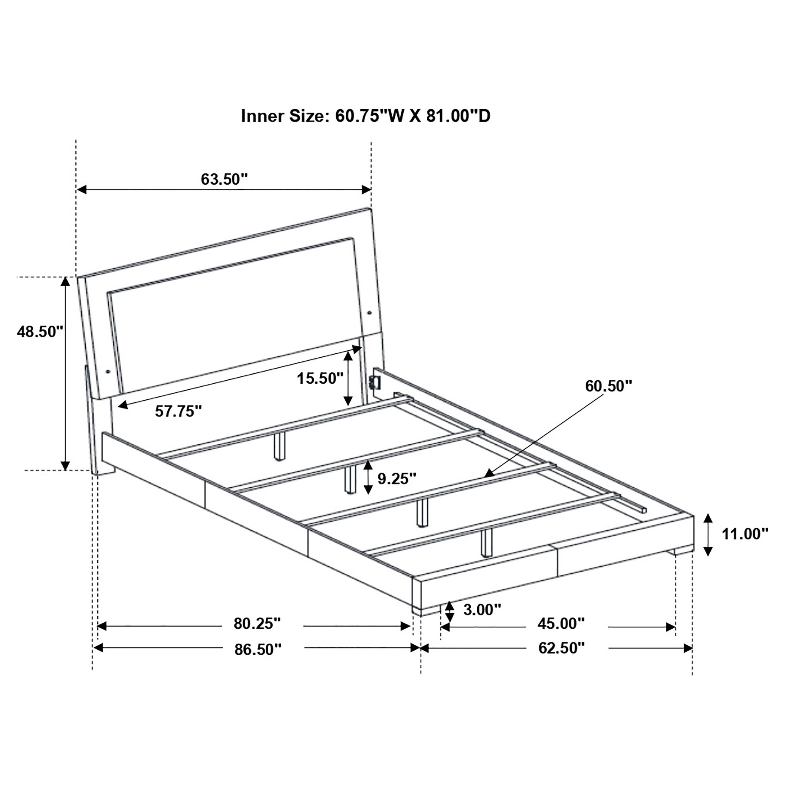 Felicity Panel Bed with LED Lighting - Ideal Furniture (Fresno,CA)